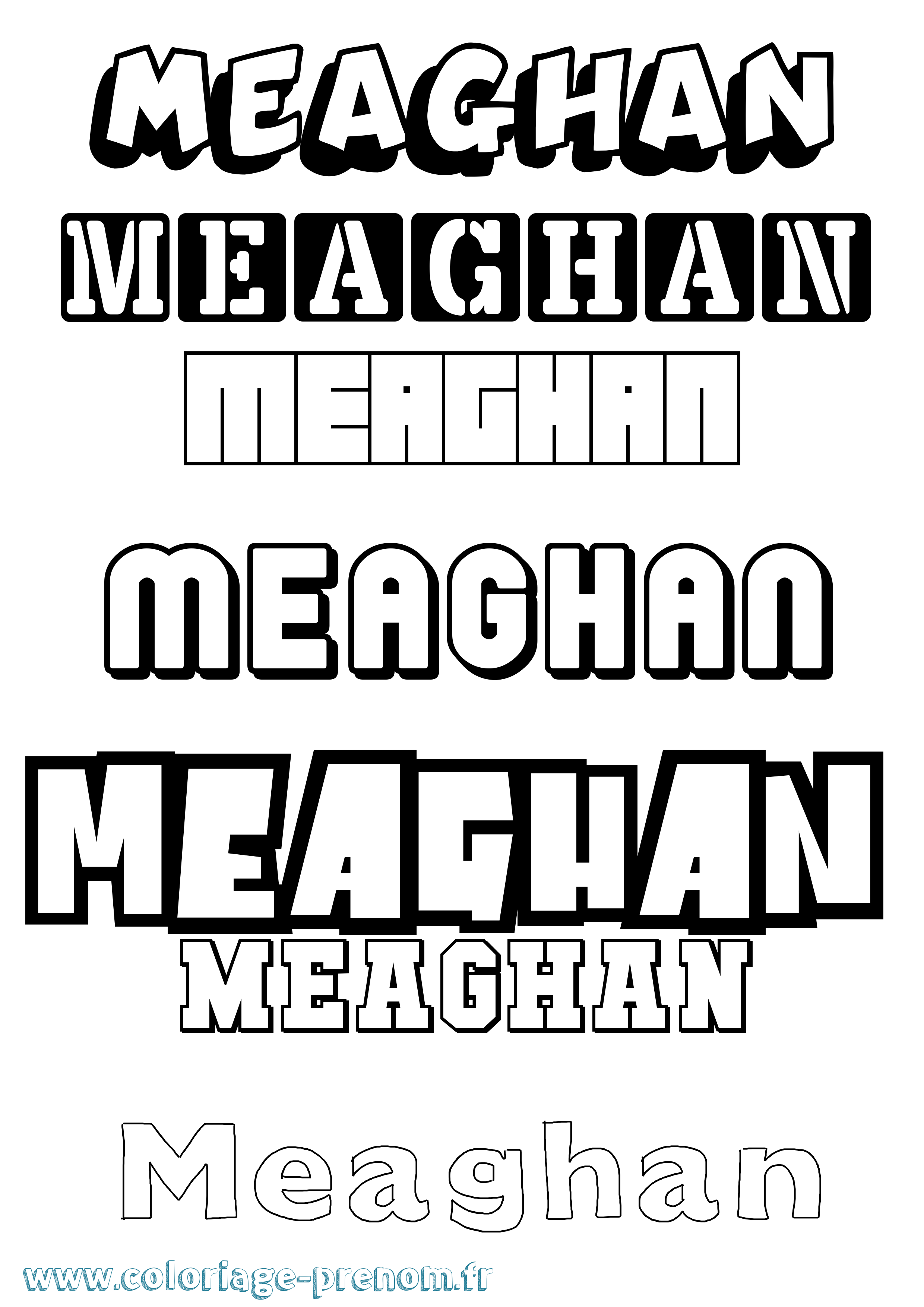 Coloriage prénom Meaghan Simple