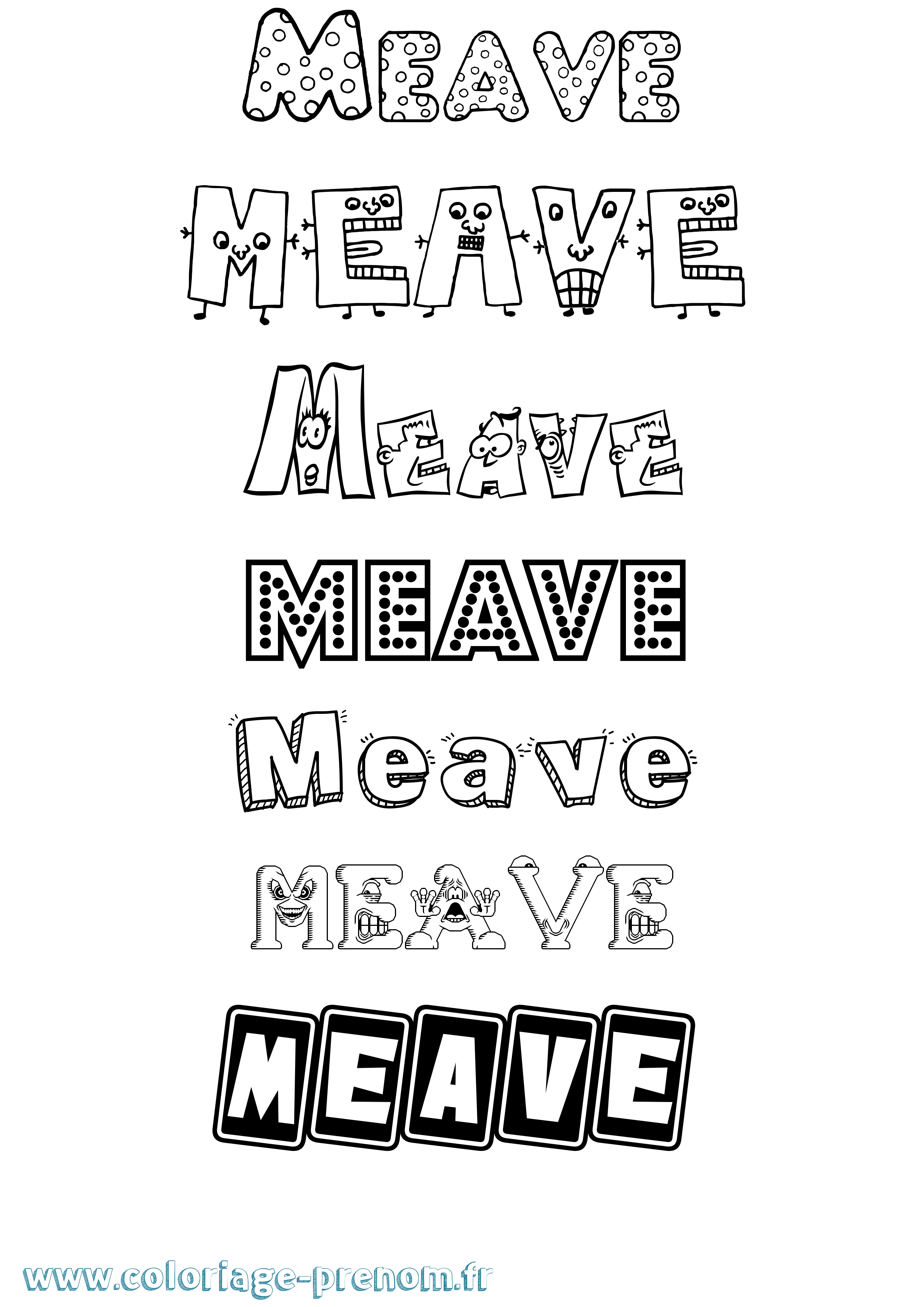 Coloriage prénom Meave Fun