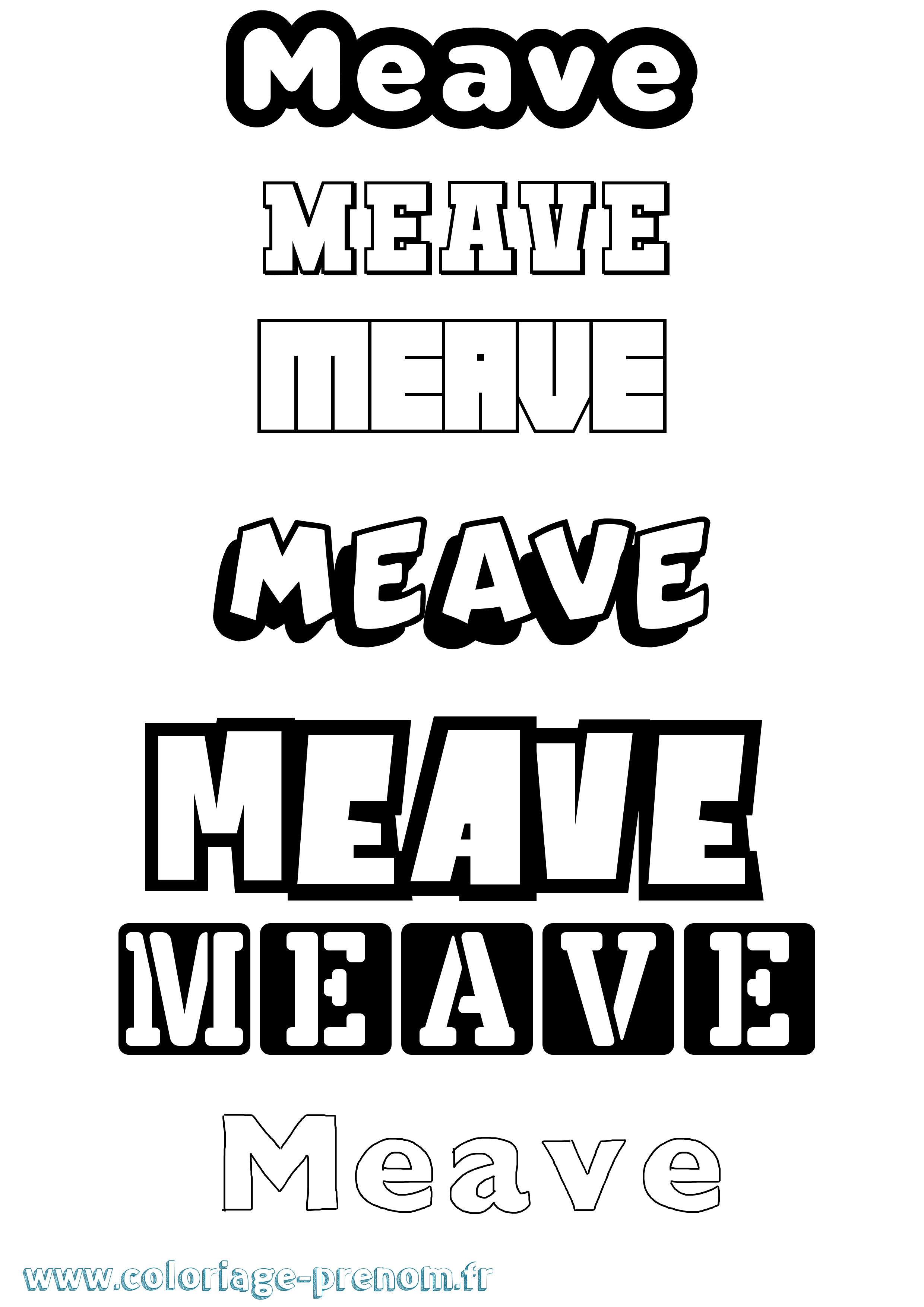 Coloriage prénom Meave Simple