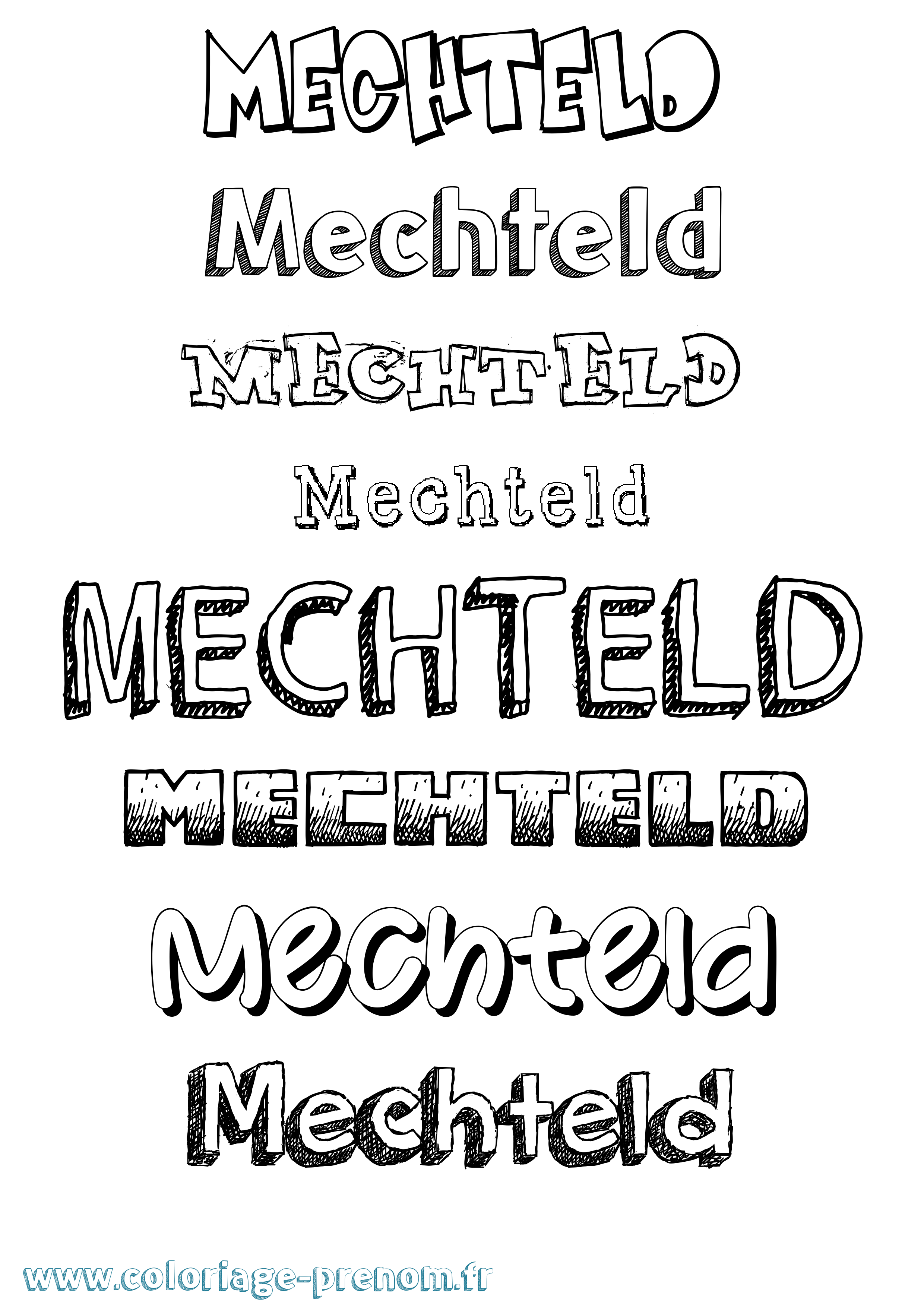 Coloriage prénom Mechteld Dessiné