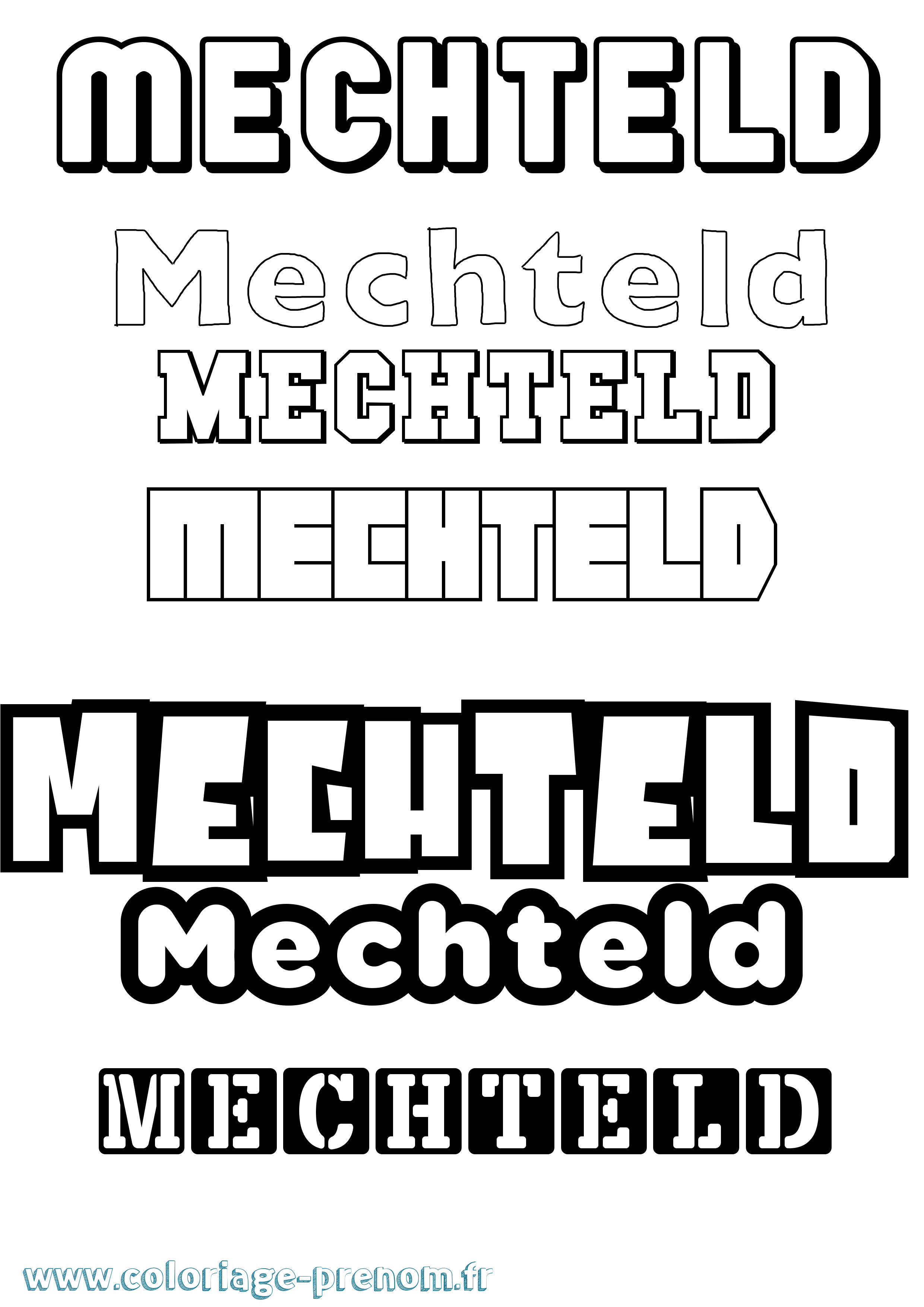 Coloriage prénom Mechteld Simple