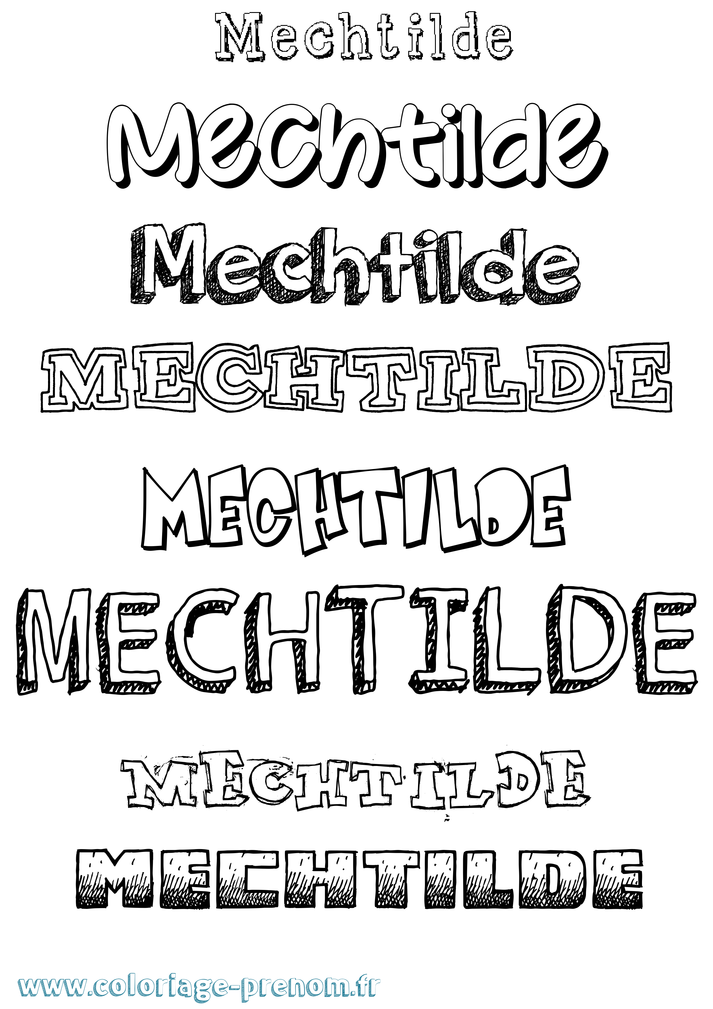 Coloriage prénom Mechtilde Dessiné