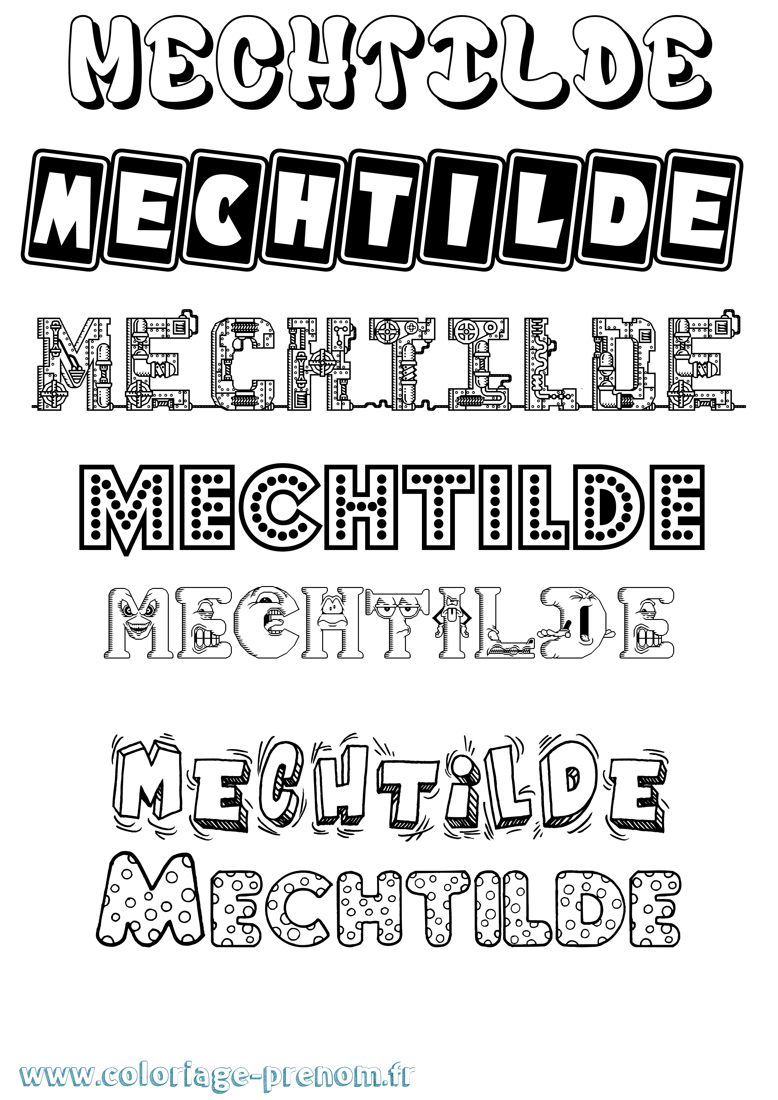 Coloriage prénom Mechtilde Fun