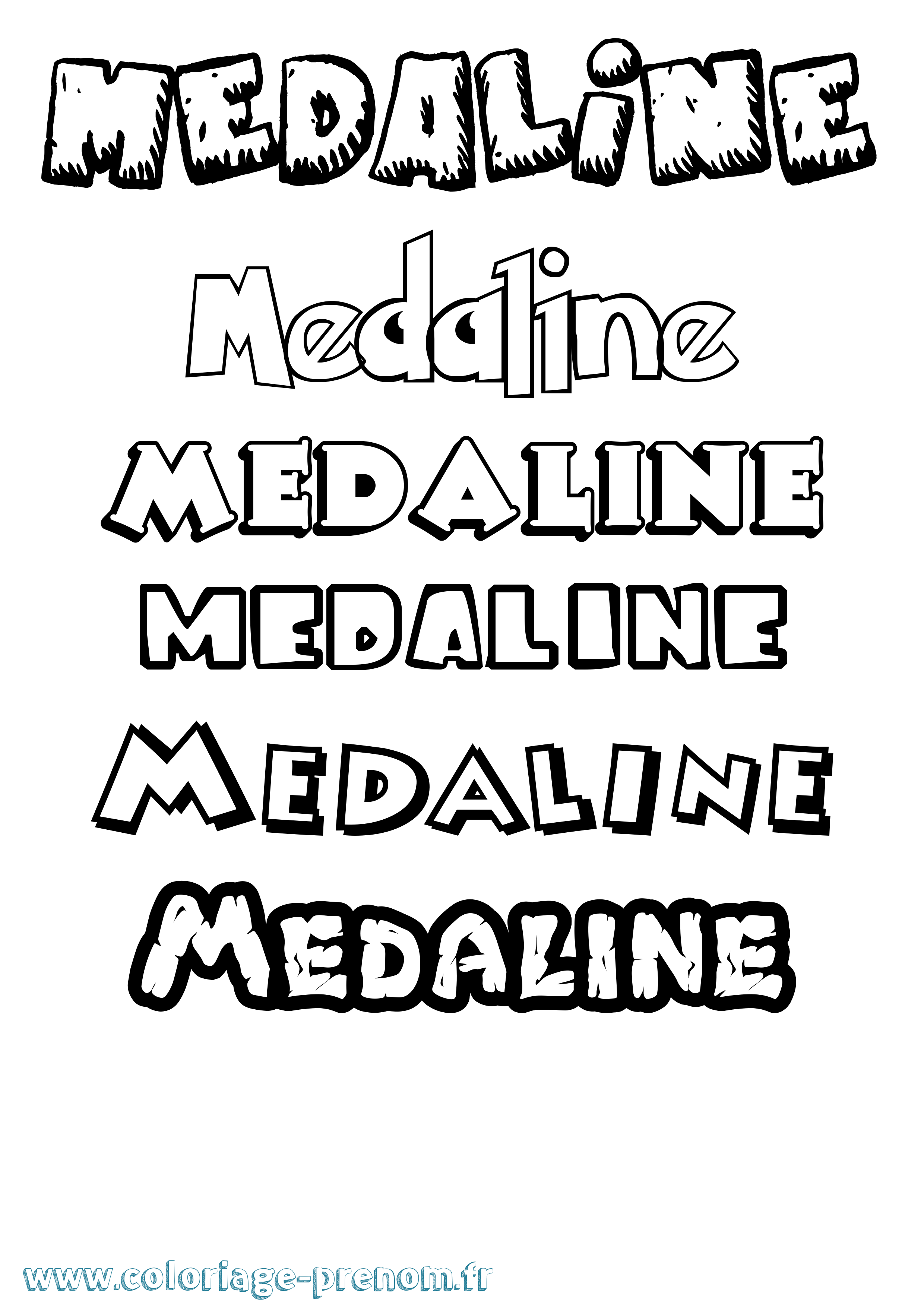 Coloriage Medaline Dessin Animé Coloriage prénom Medaline Dessin Animé
