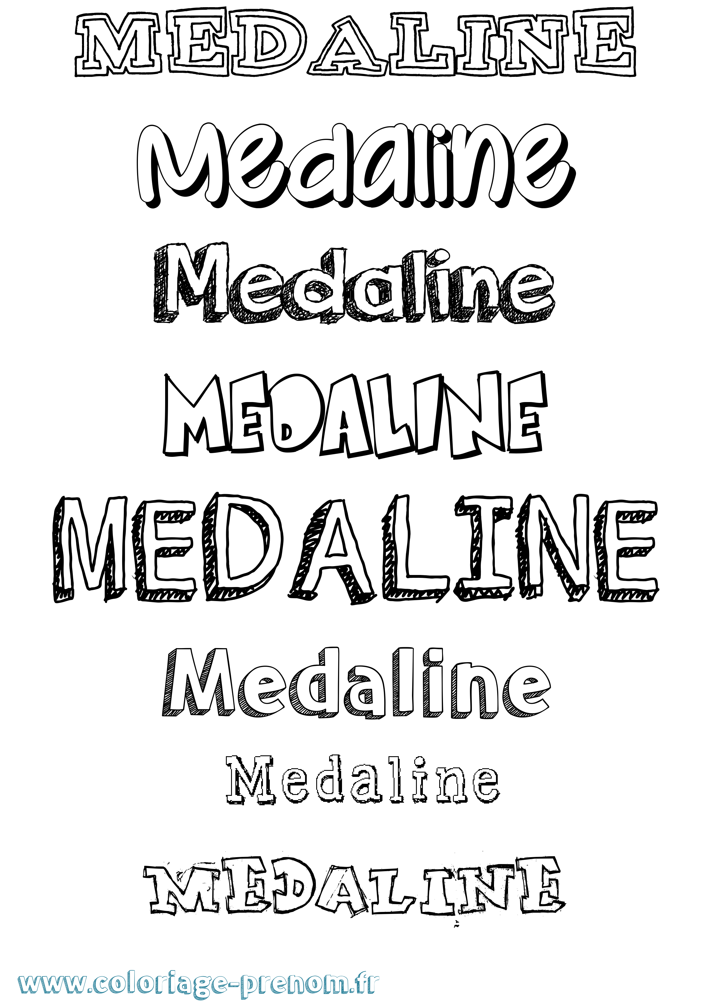 Coloriage Medaline Dessiné Coloriage prénom Medaline Dessiné
