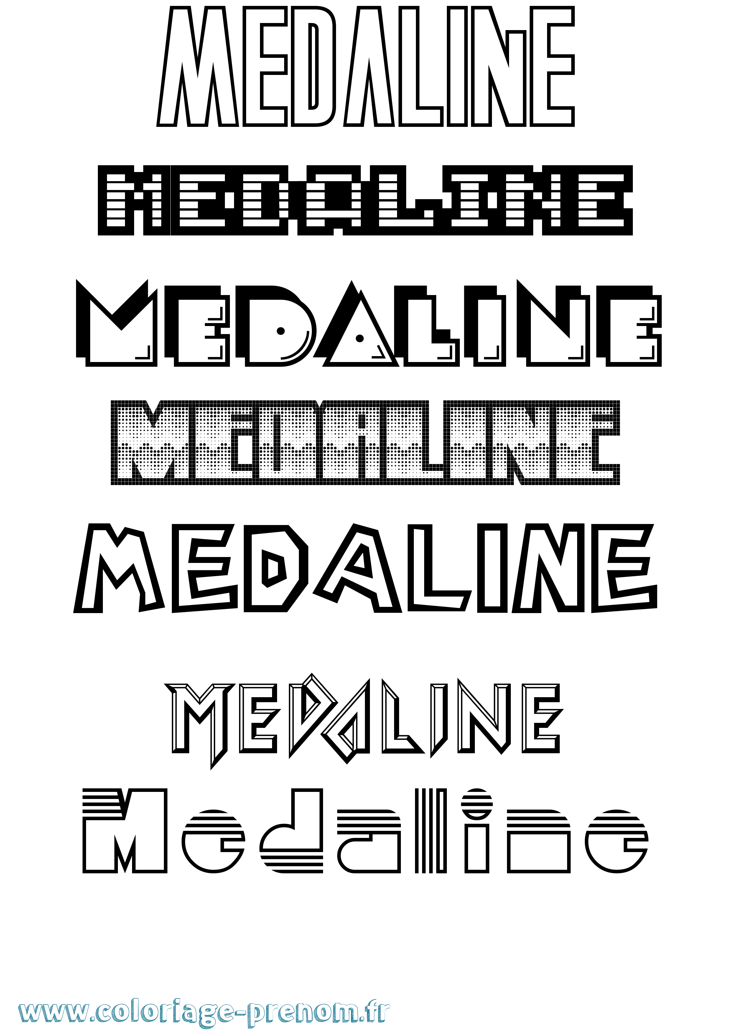 Coloriage Medaline Jeux Vidéos Coloriage prénom Medaline Jeux Vidéos
