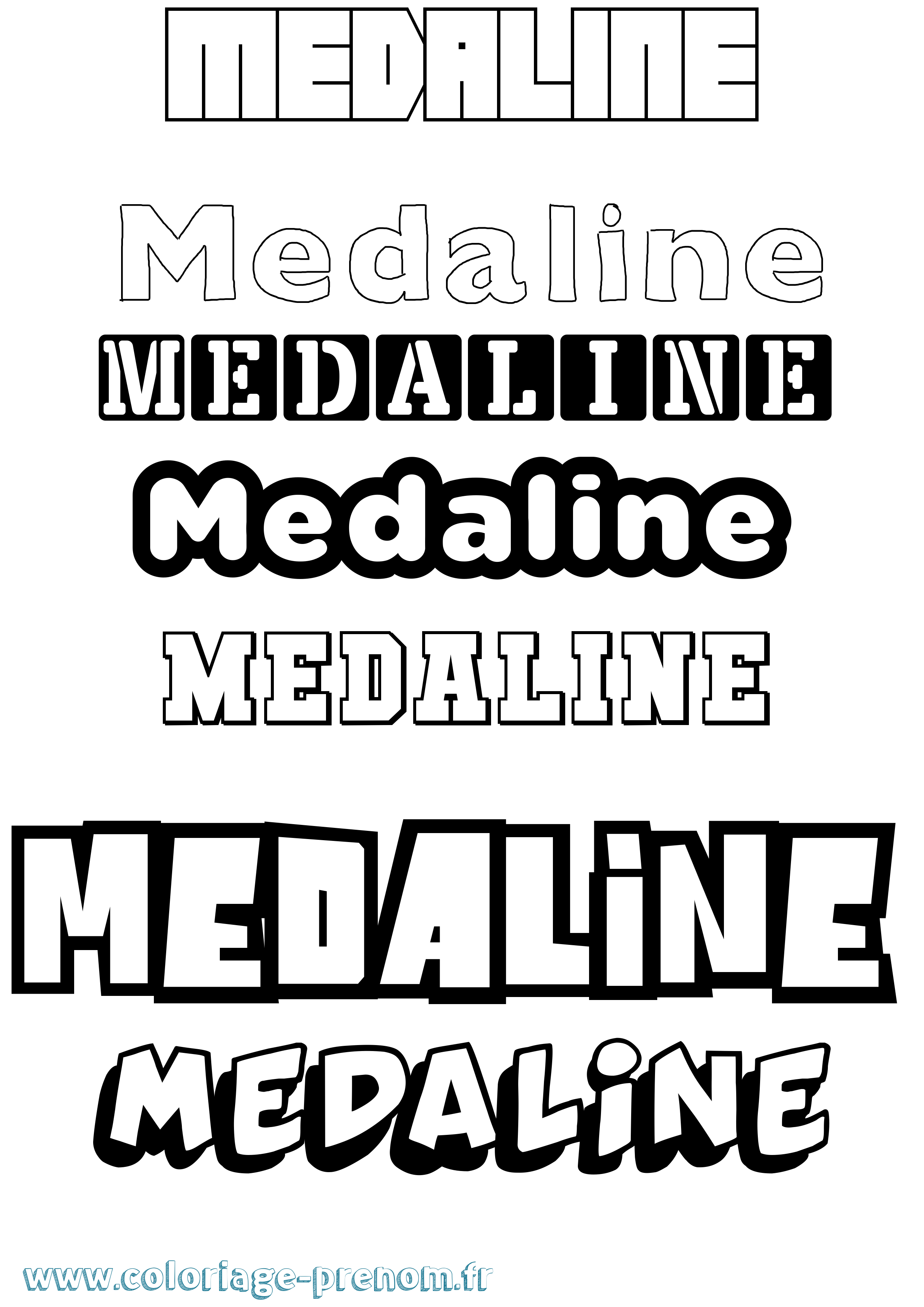 Coloriage prénom Medaline Simple