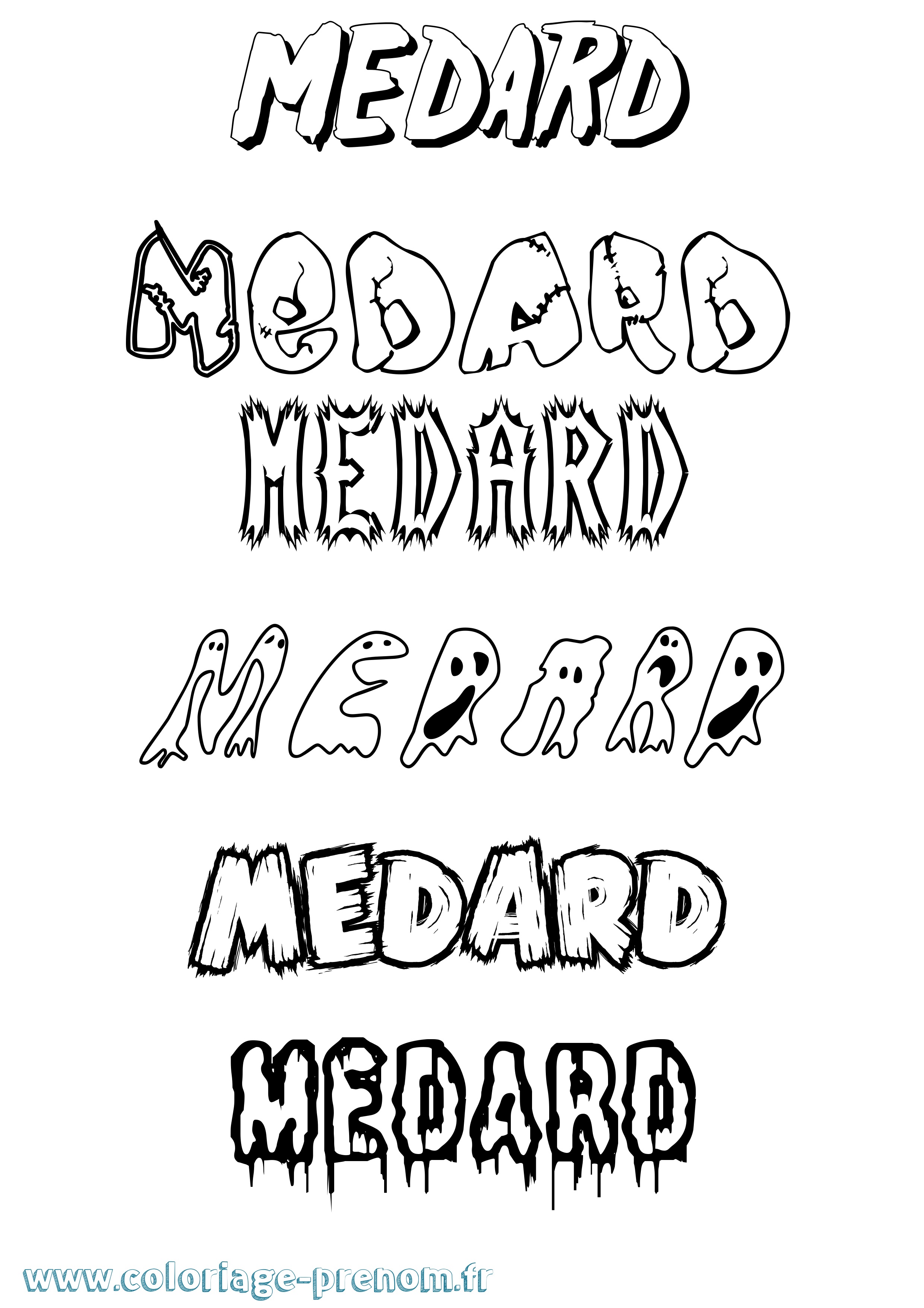 Coloriage prénom Medard Frisson