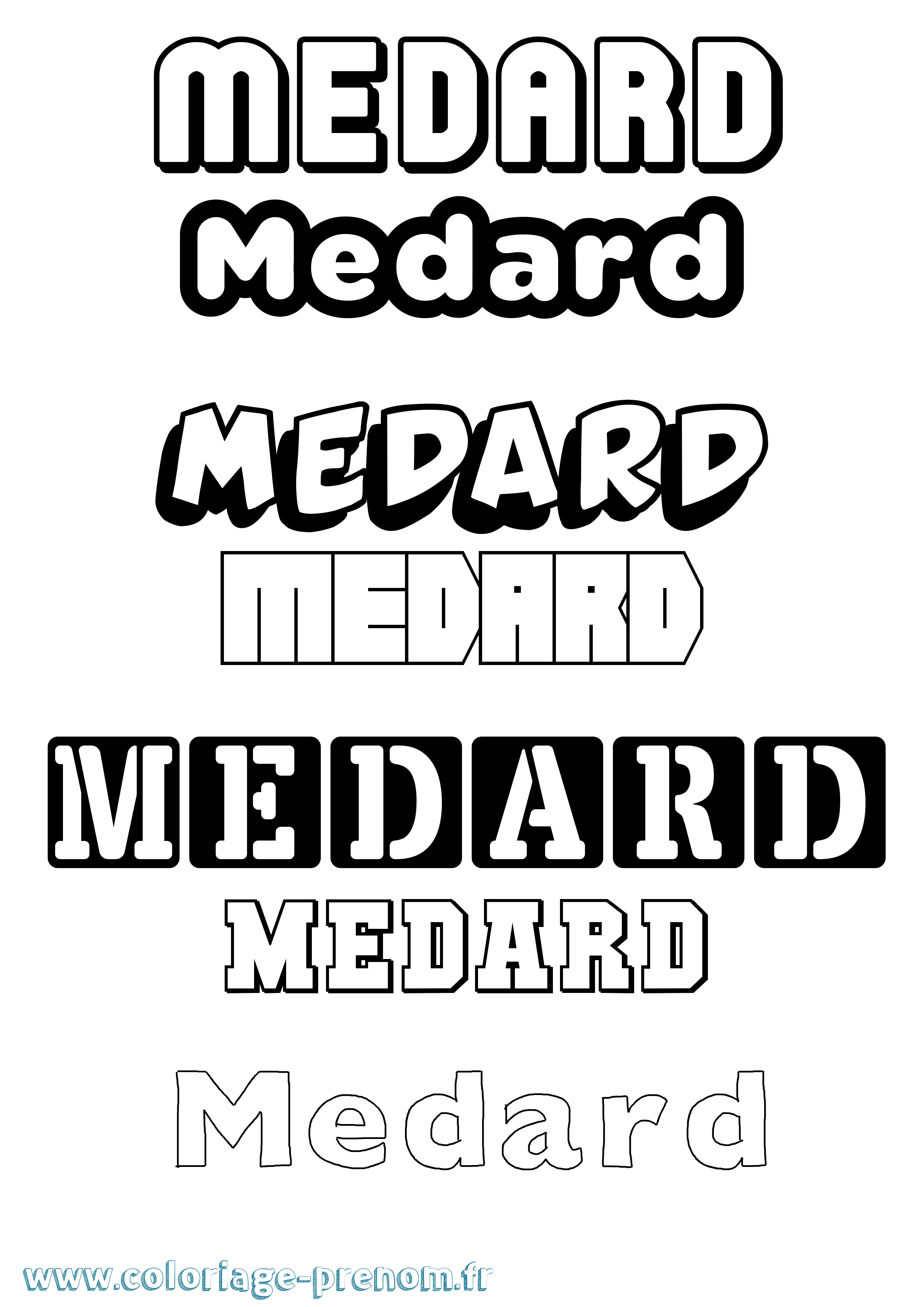 Coloriage prénom Medard Simple