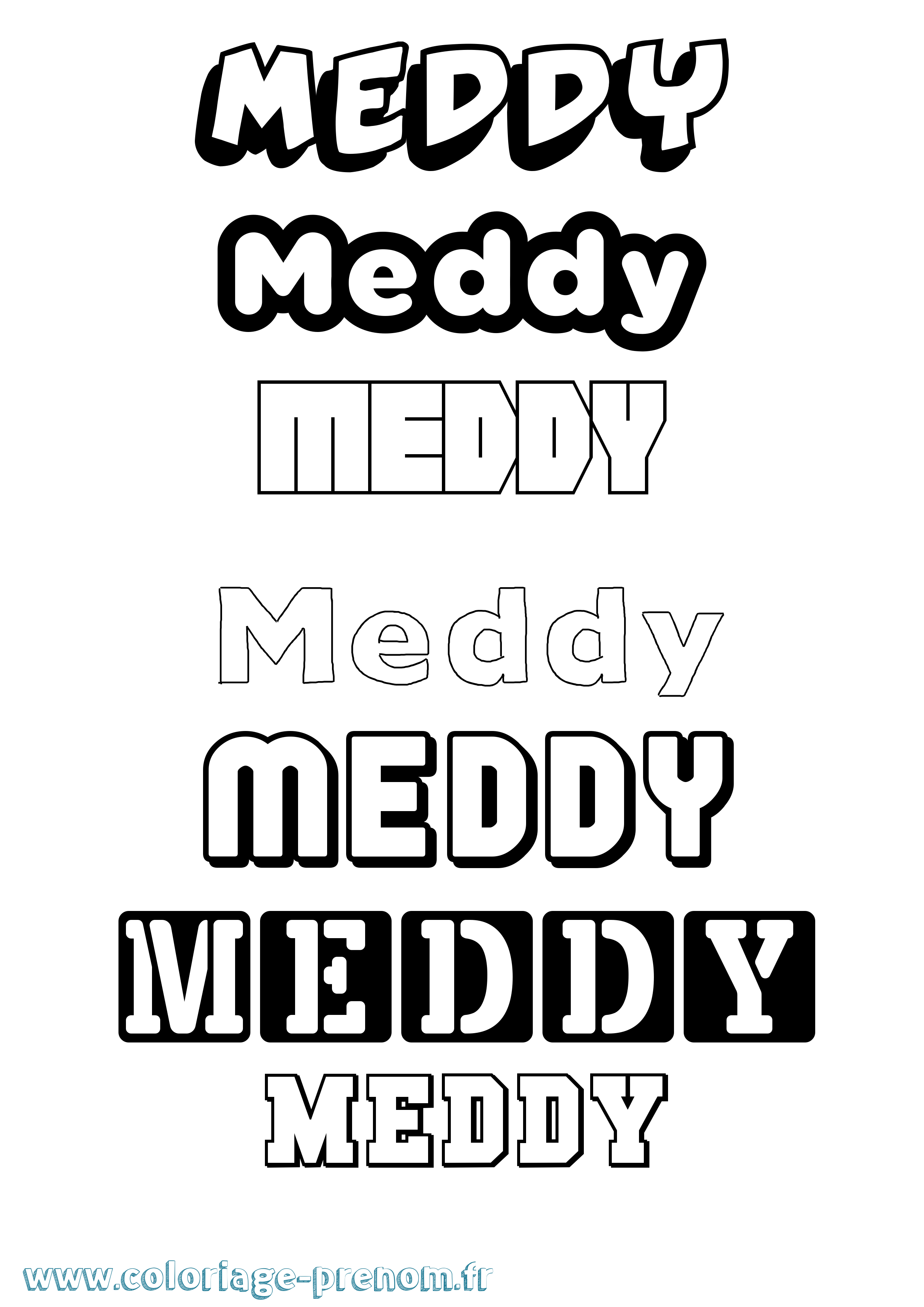 Coloriage prénom Meddy Simple