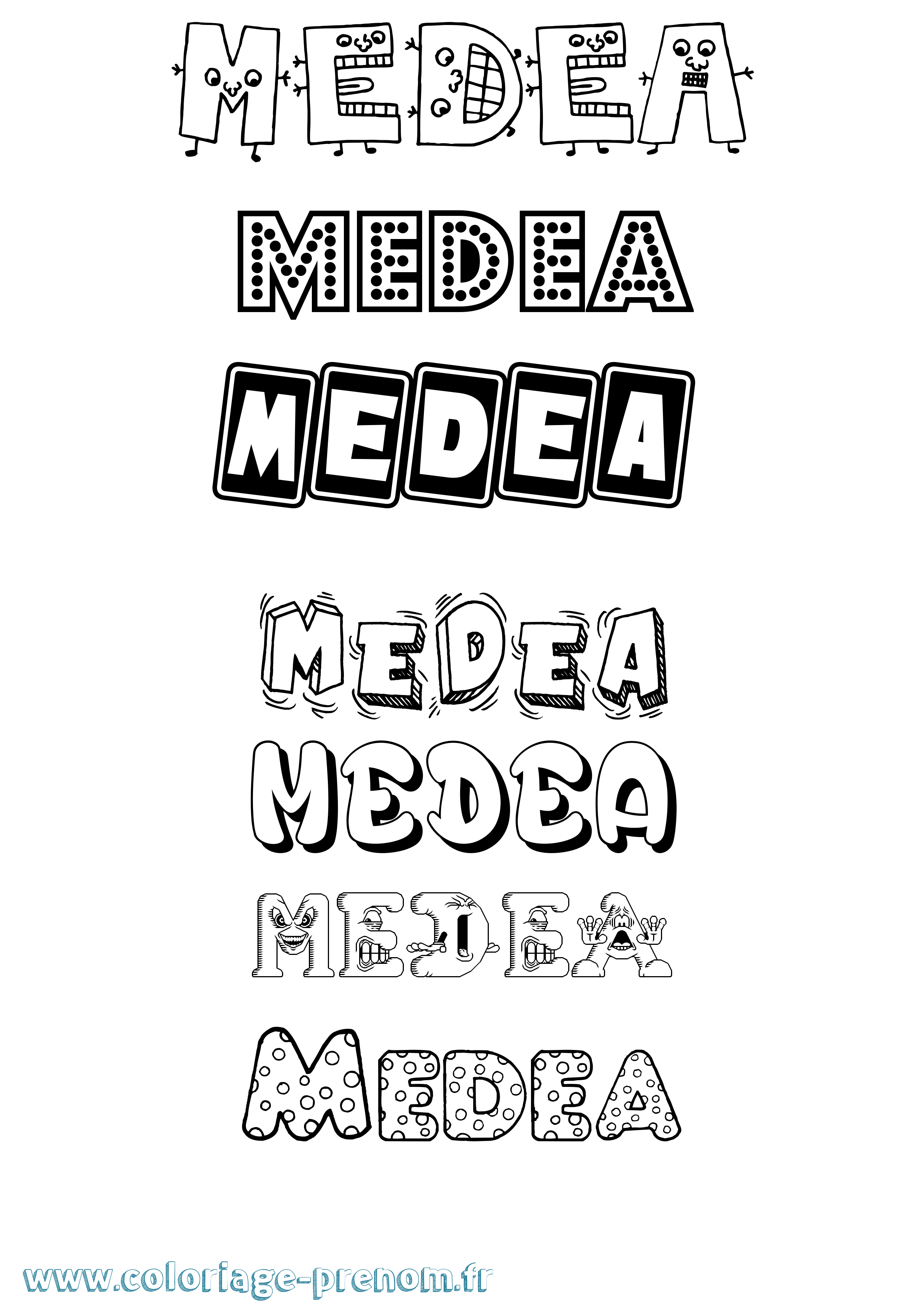 Coloriage prénom Medea Fun