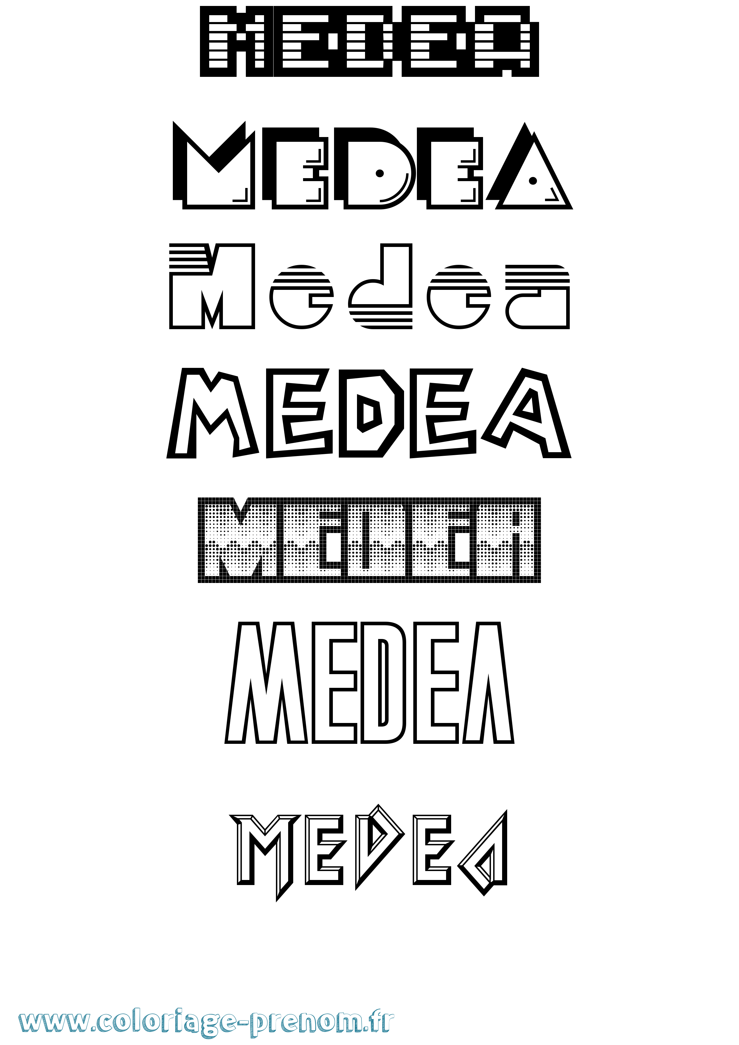 Coloriage prénom Medea Jeux Vidéos