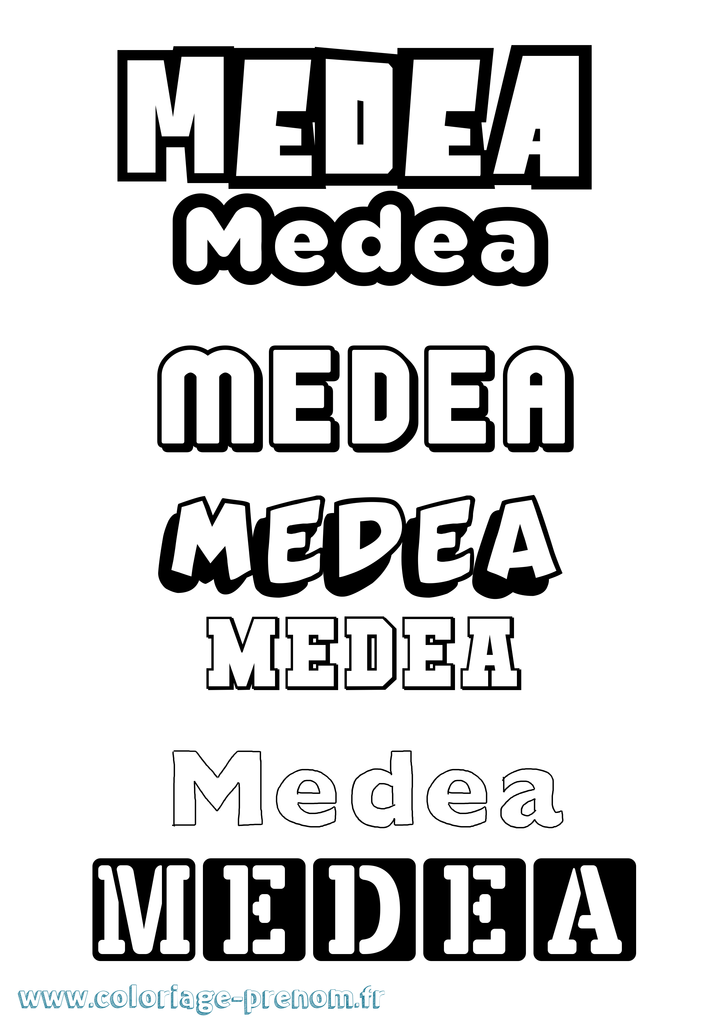 Coloriage prénom Medea Simple