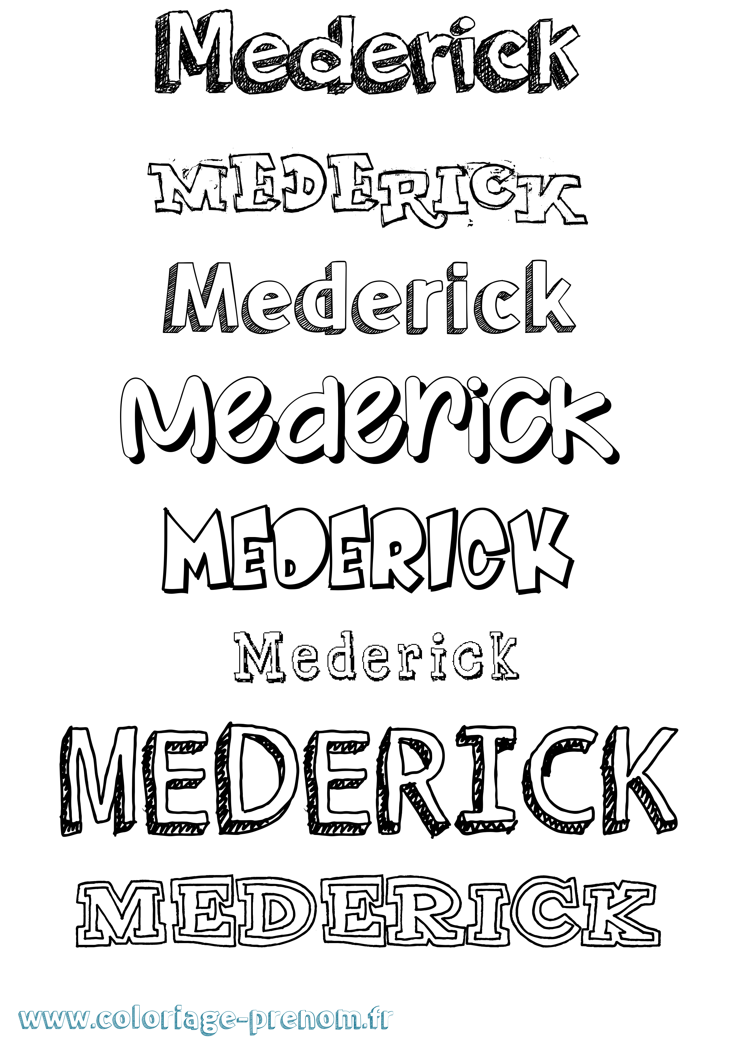 Coloriage prénom Mederick Dessiné