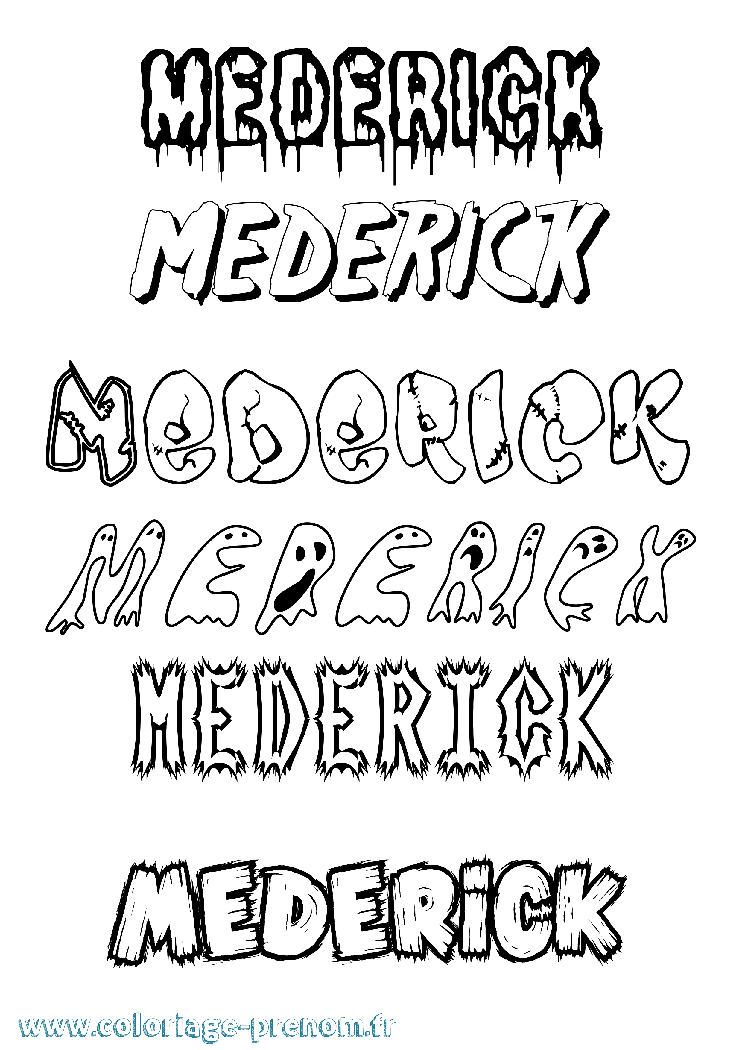 Coloriage prénom Mederick Frisson