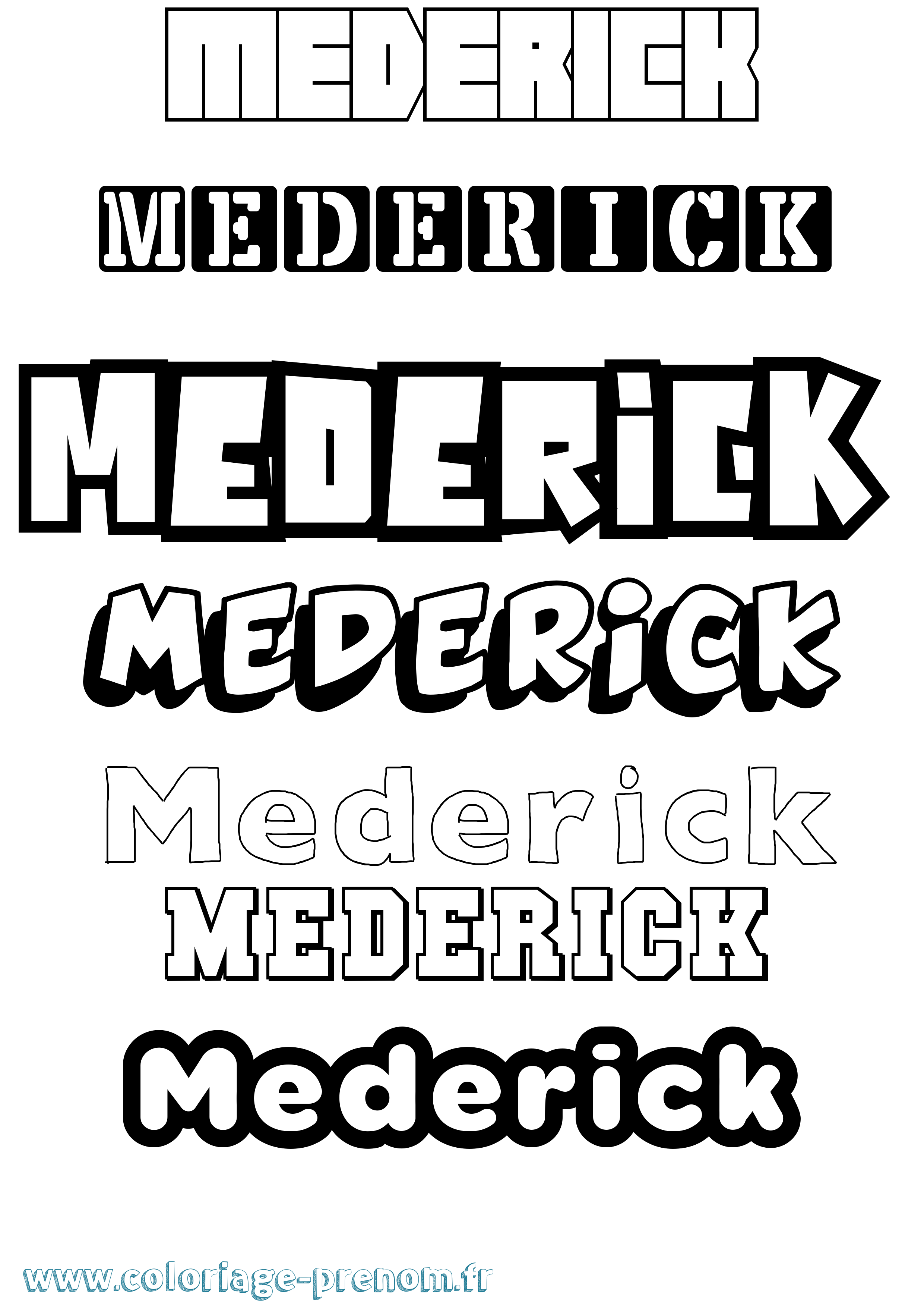 Coloriage prénom Mederick Simple