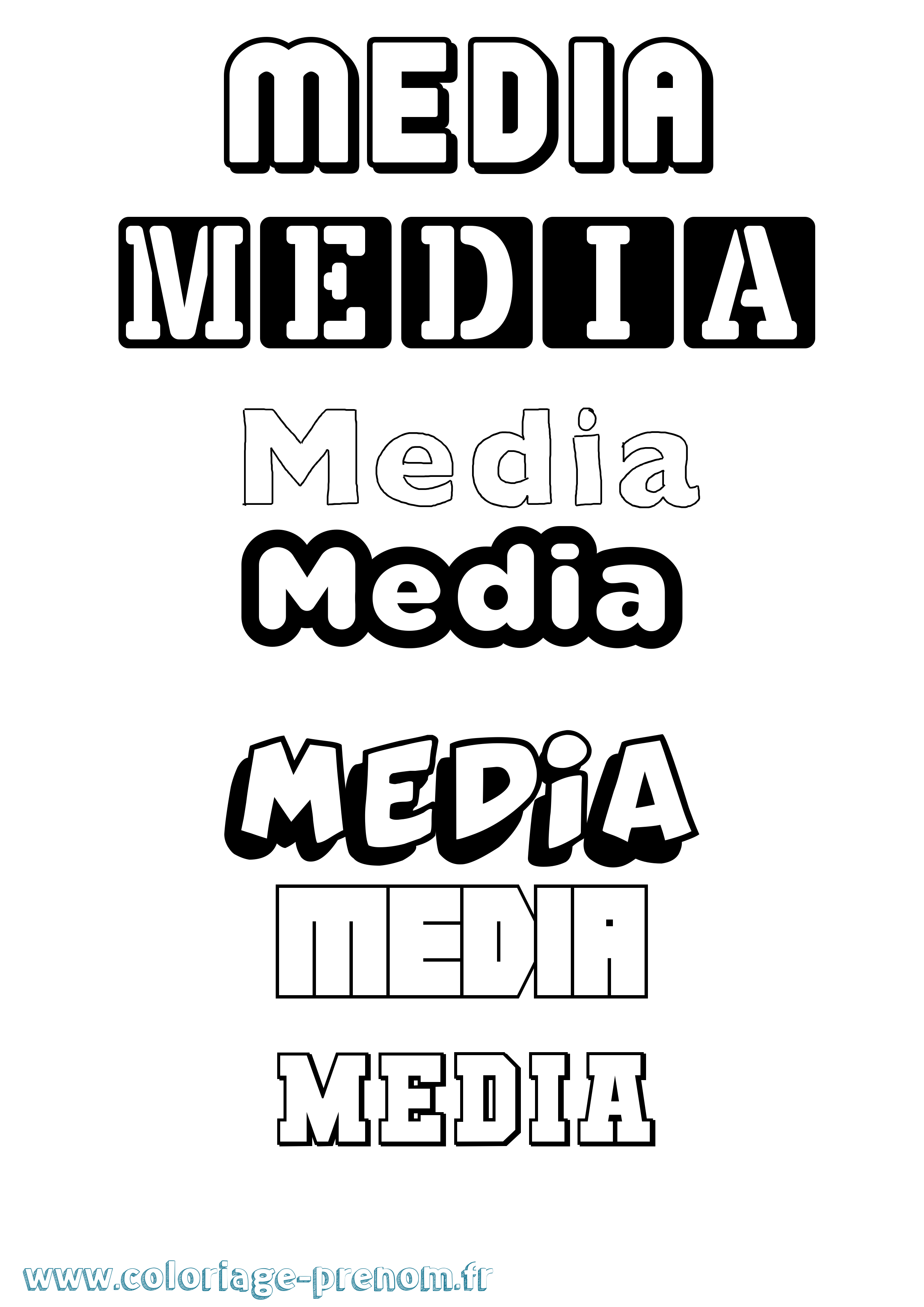Coloriage prénom Media Simple