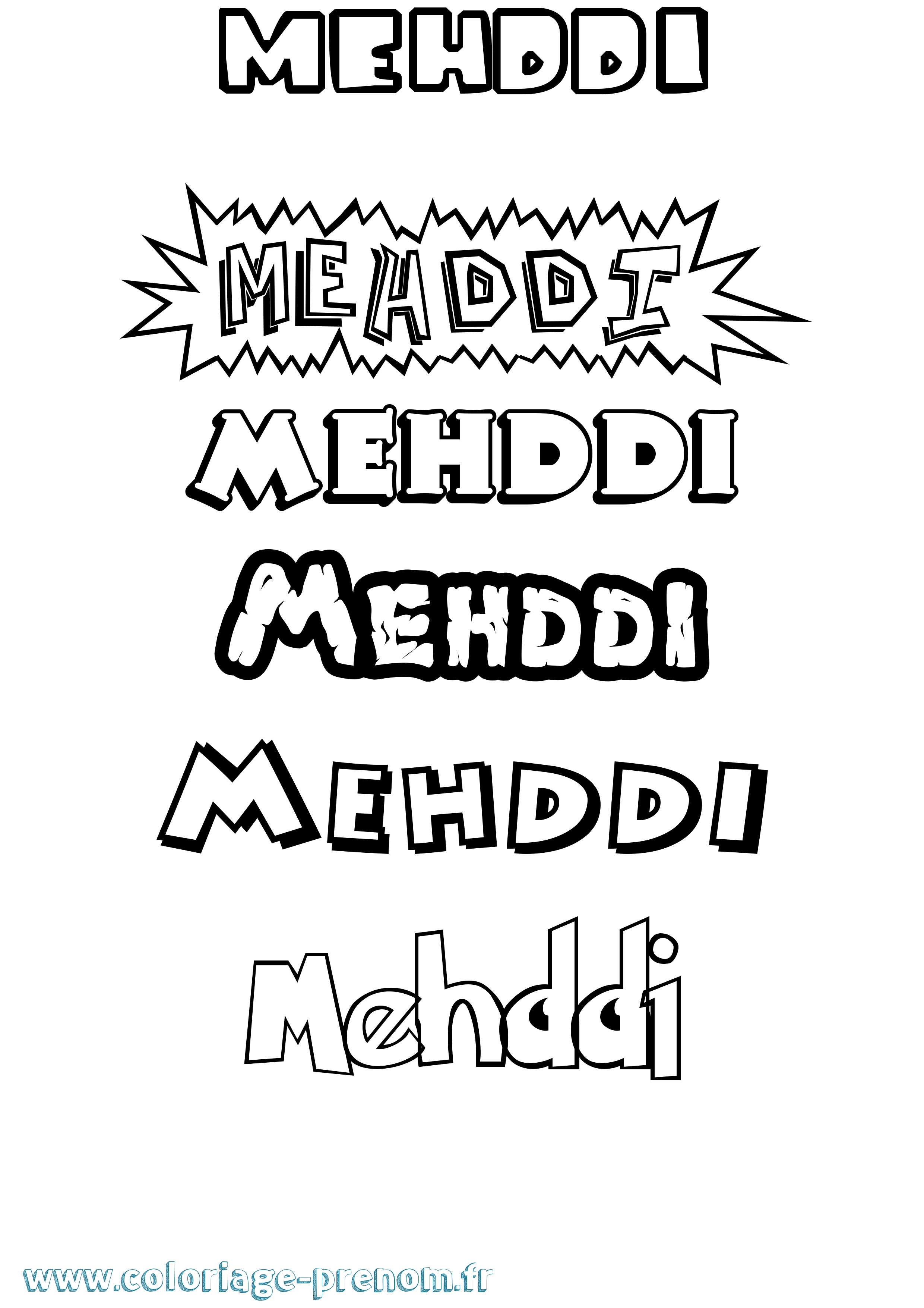 Coloriage prénom Mehddi Dessin Animé