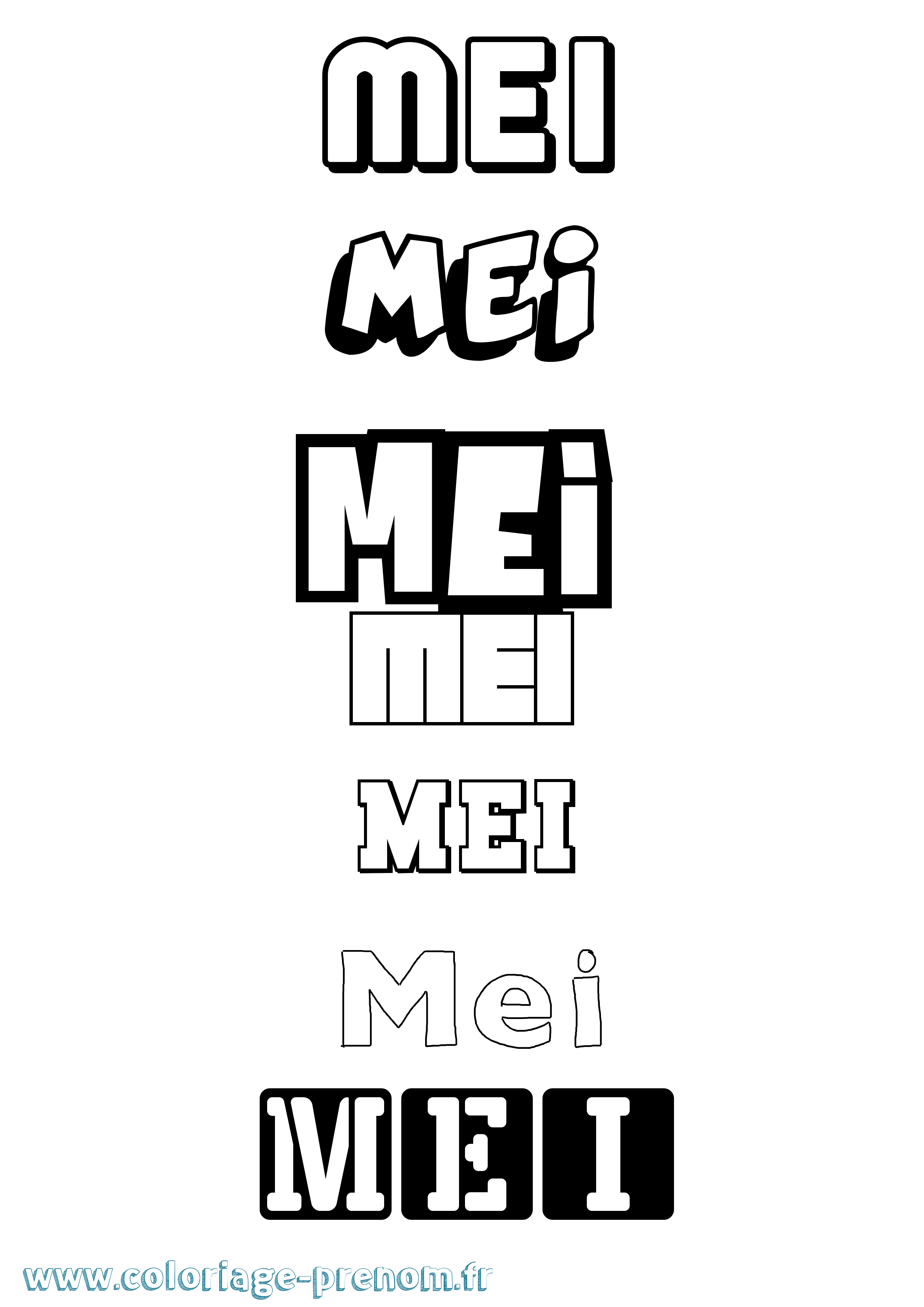 Coloriage prénom Mei Simple