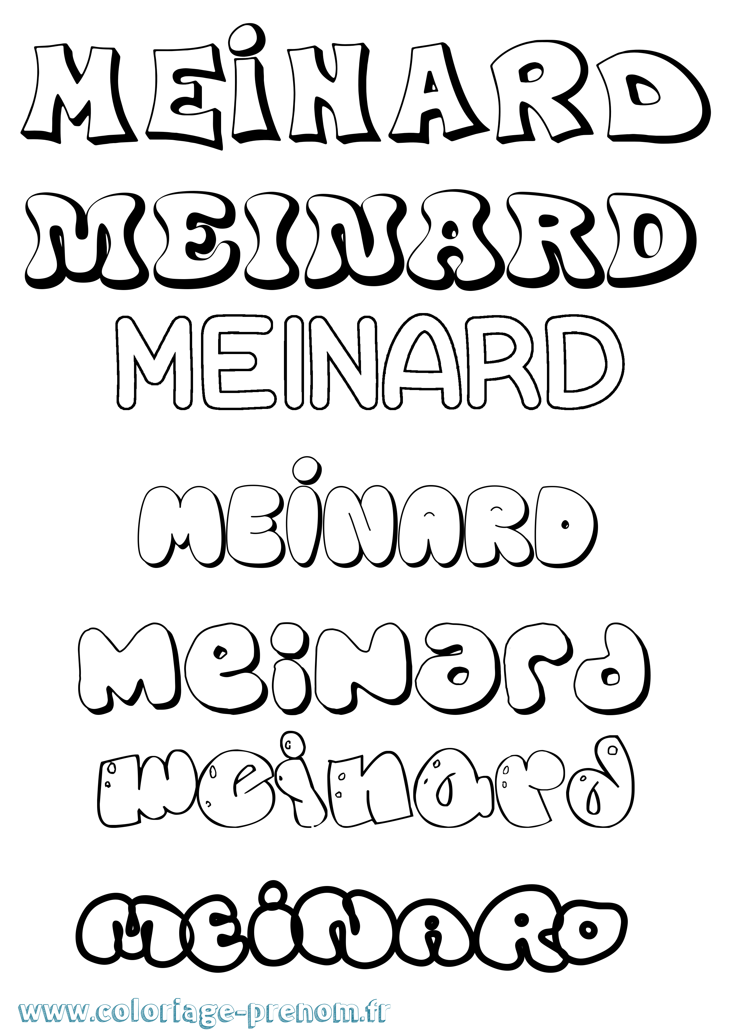 Coloriage prénom Meinard Bubble