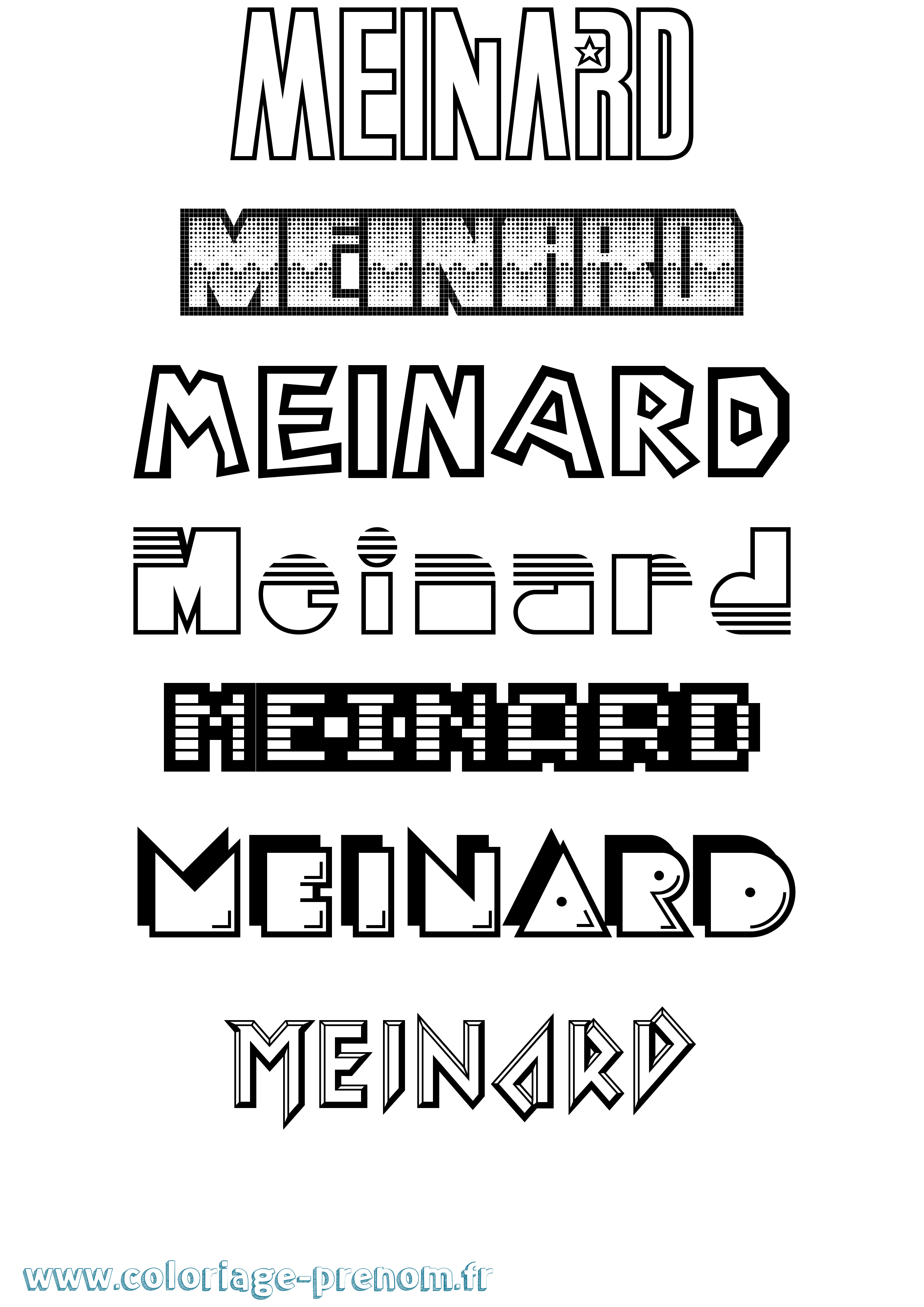 Coloriage prénom Meinard Jeux Vidéos