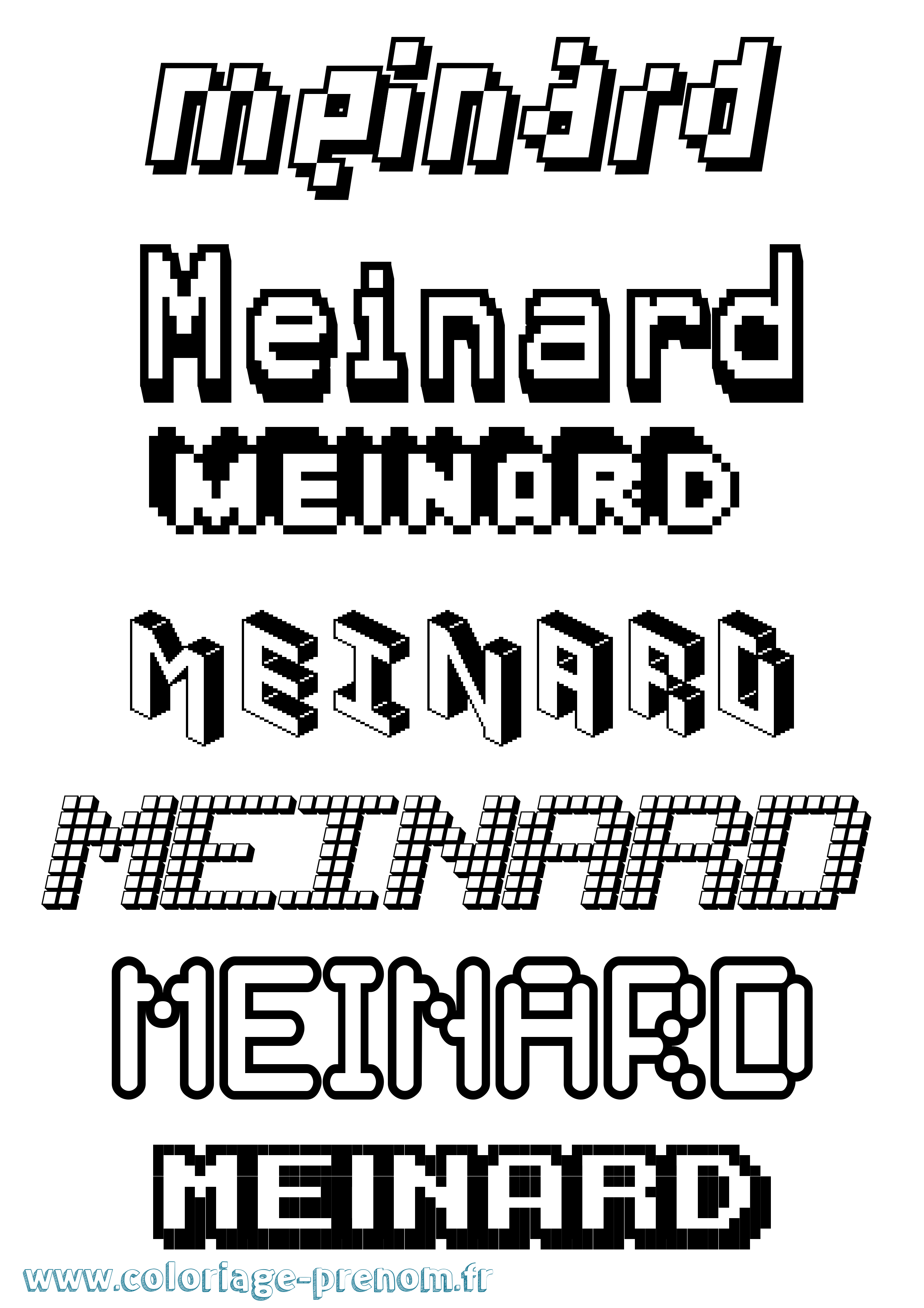 Coloriage prénom Meinard Pixel