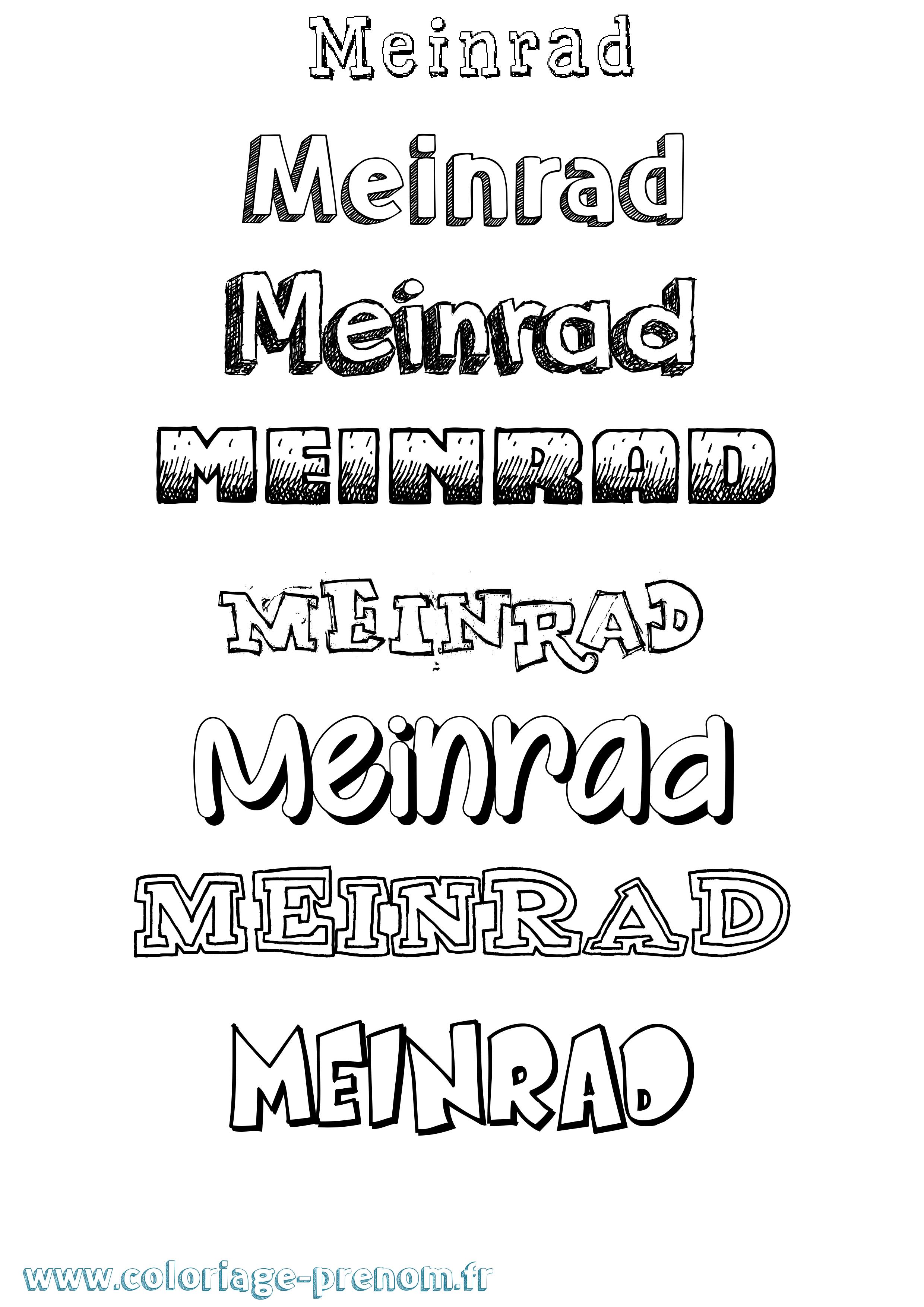 Coloriage prénom Meinrad Dessiné