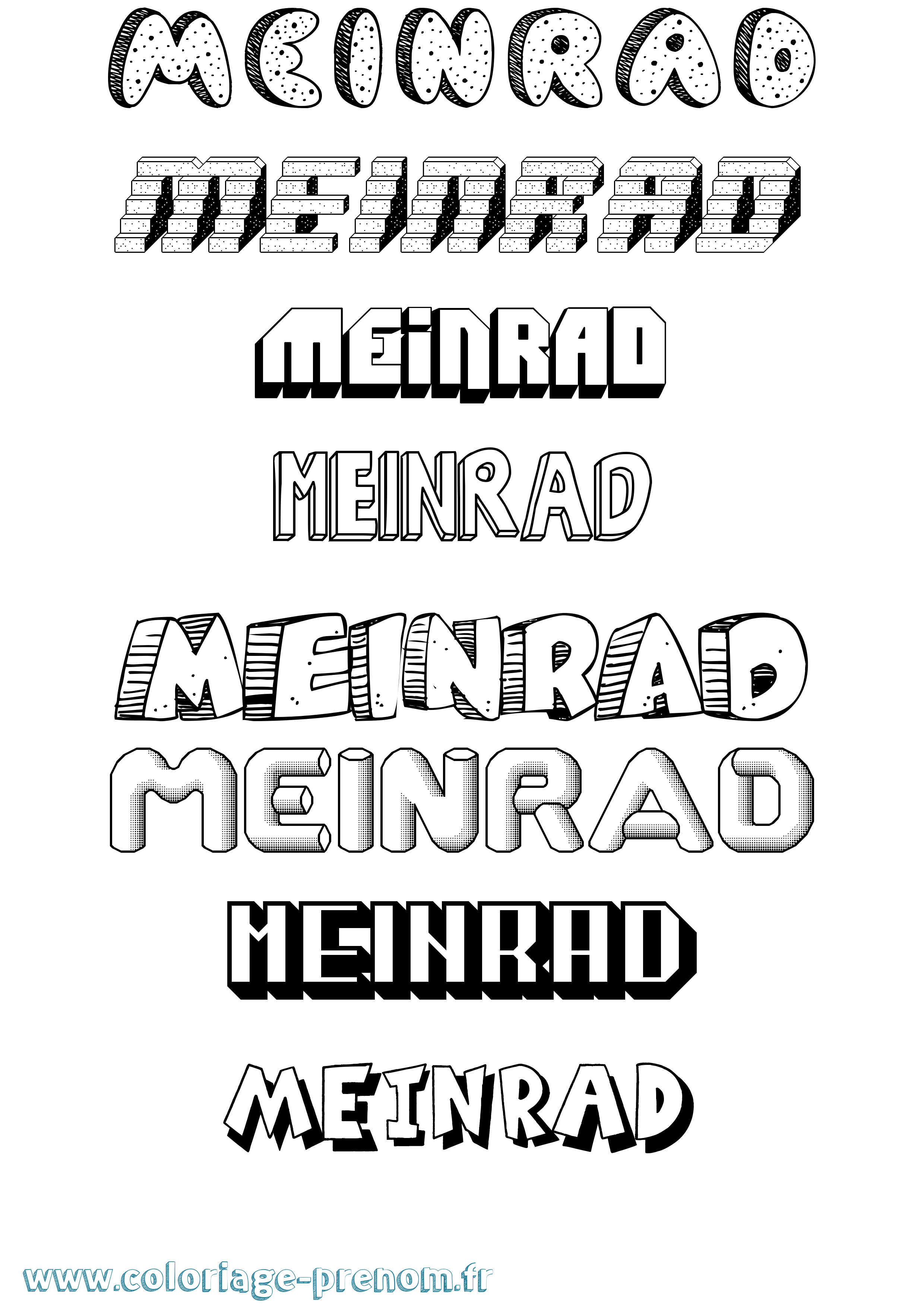 Coloriage prénom Meinrad Effet 3D