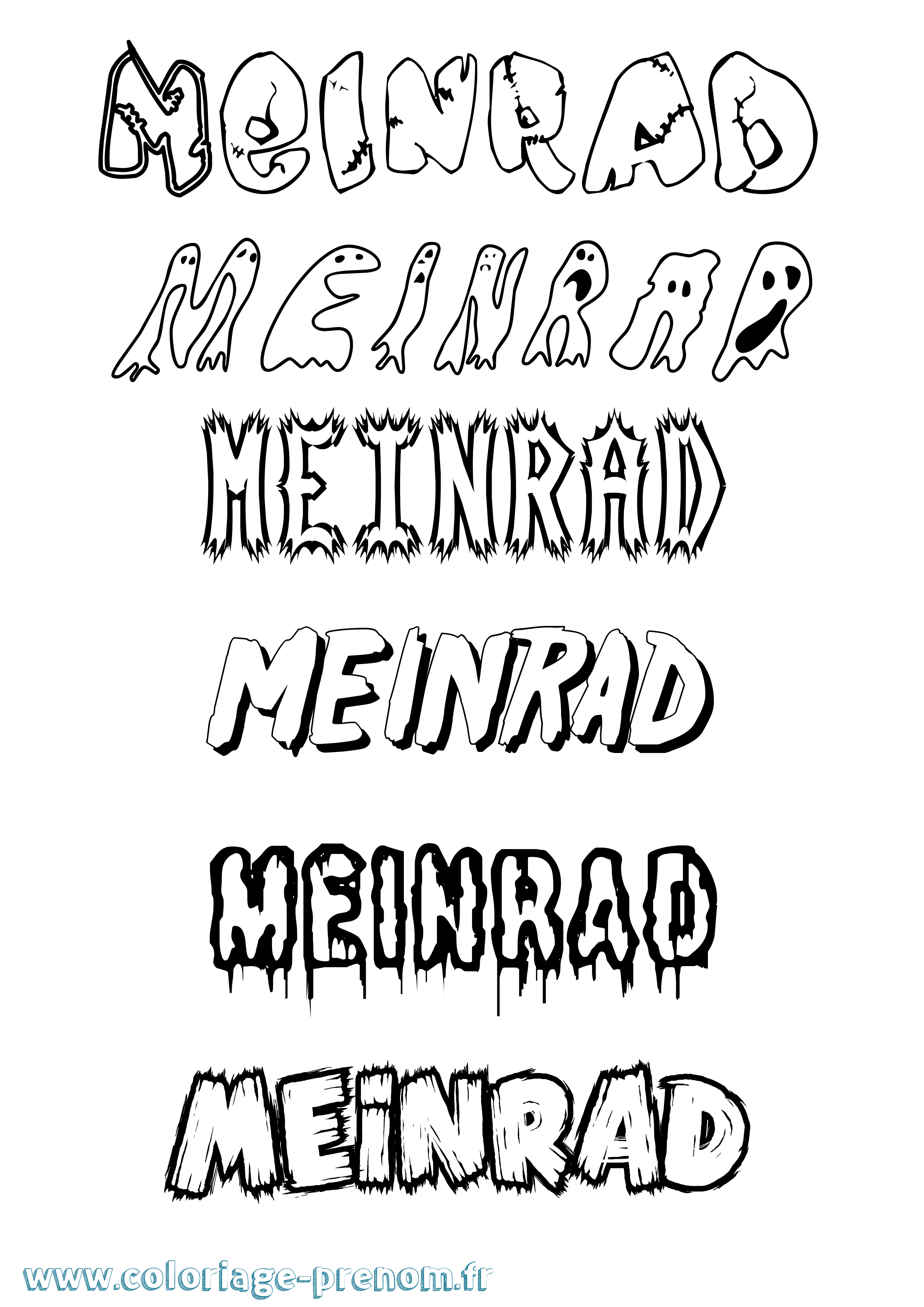 Coloriage prénom Meinrad Frisson