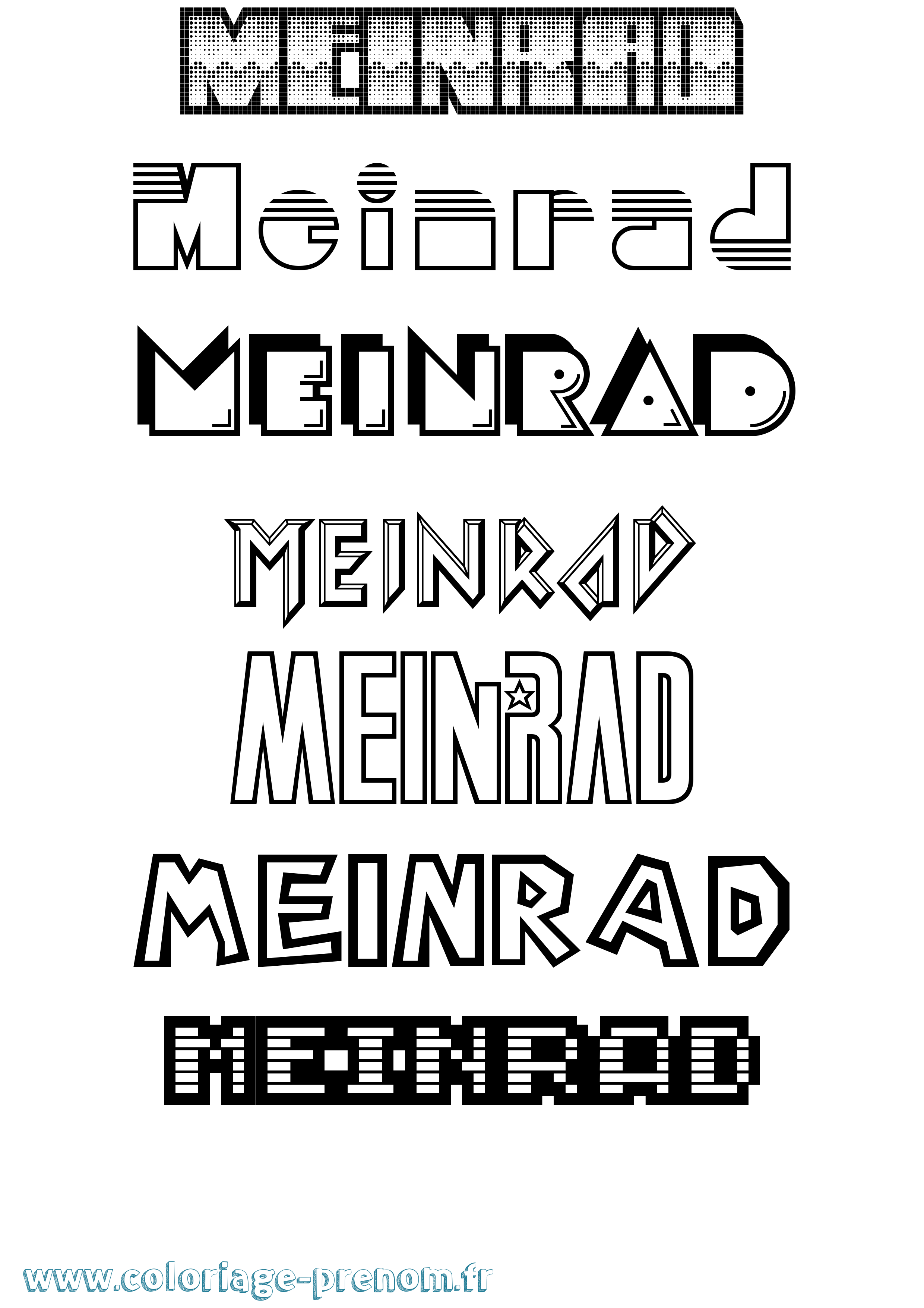 Coloriage prénom Meinrad Jeux Vidéos