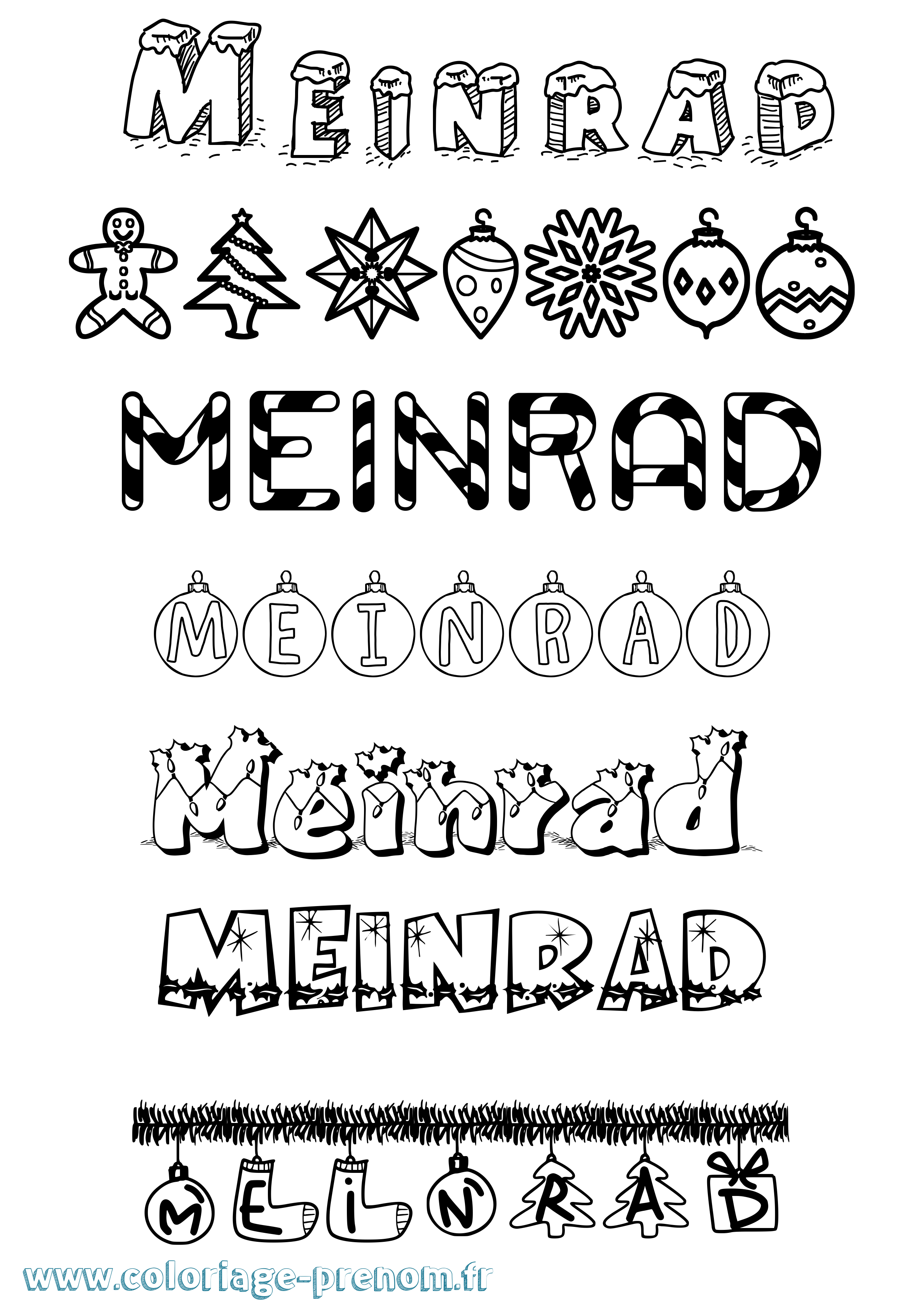 Coloriage prénom Meinrad Noël