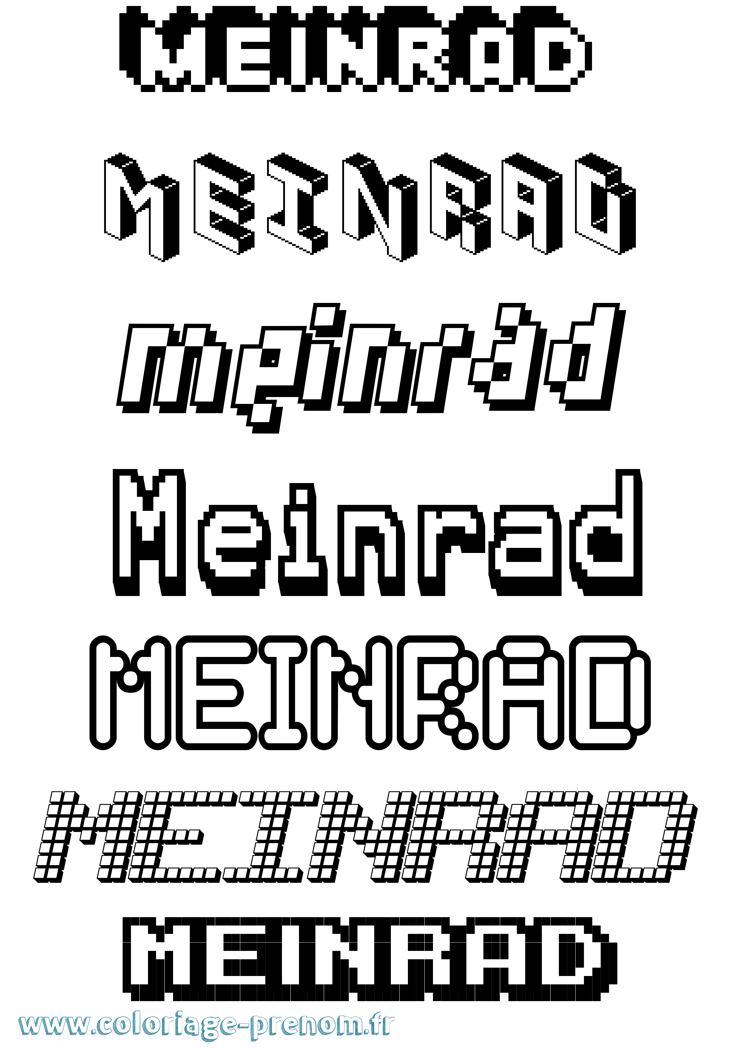Coloriage prénom Meinrad Pixel
