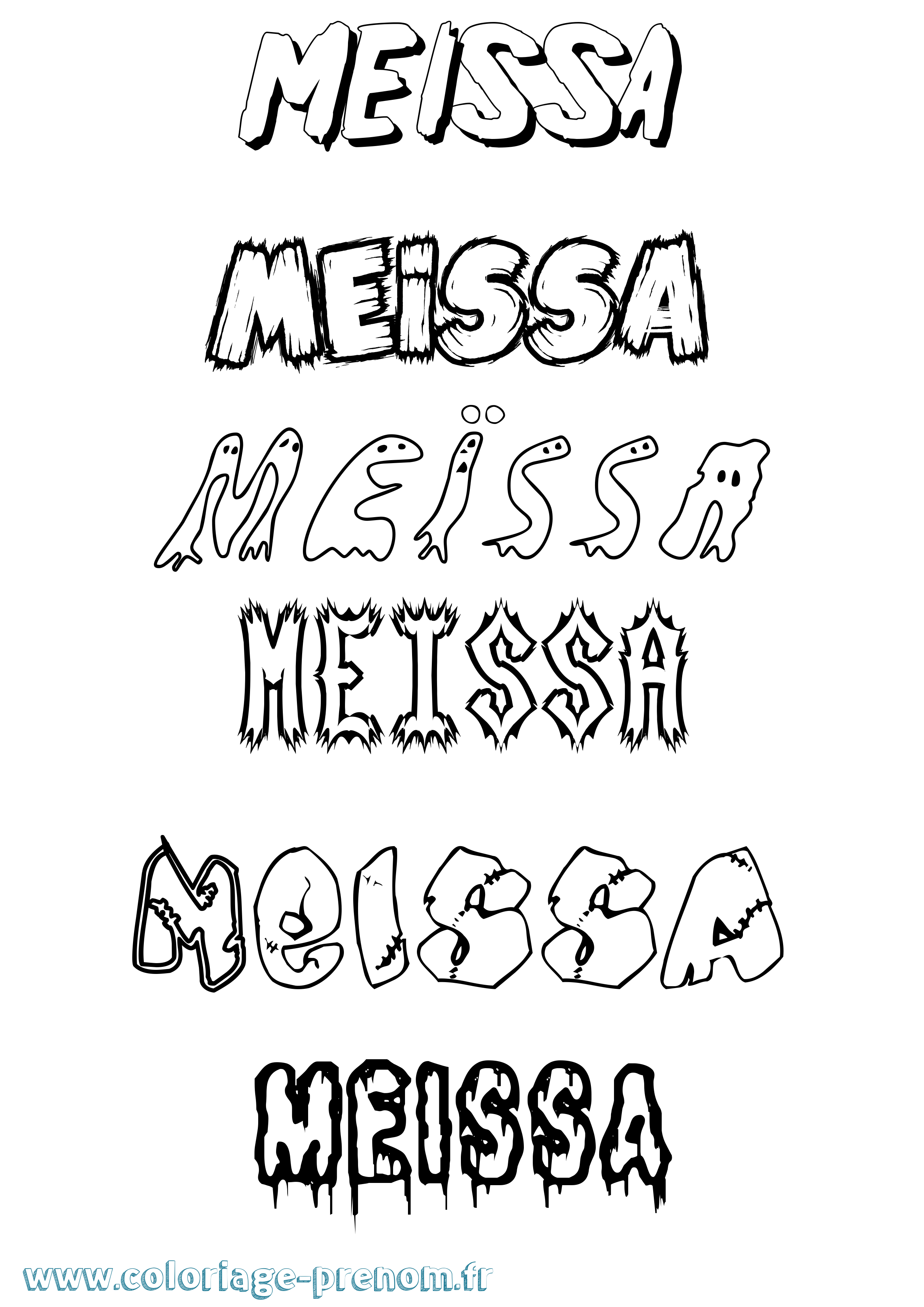 Coloriage prénom Meïssa Frisson