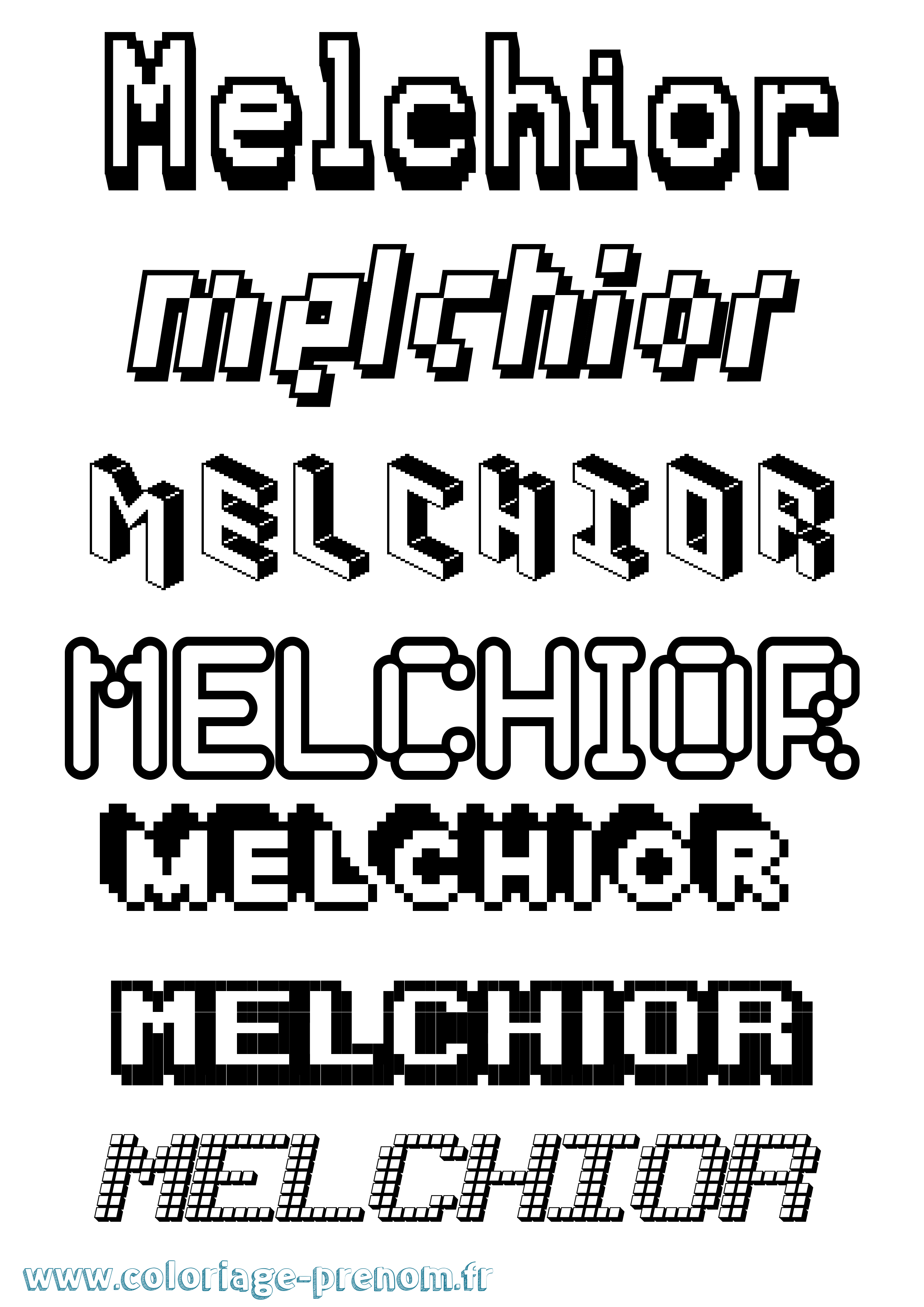 Coloriage prénom Melchior