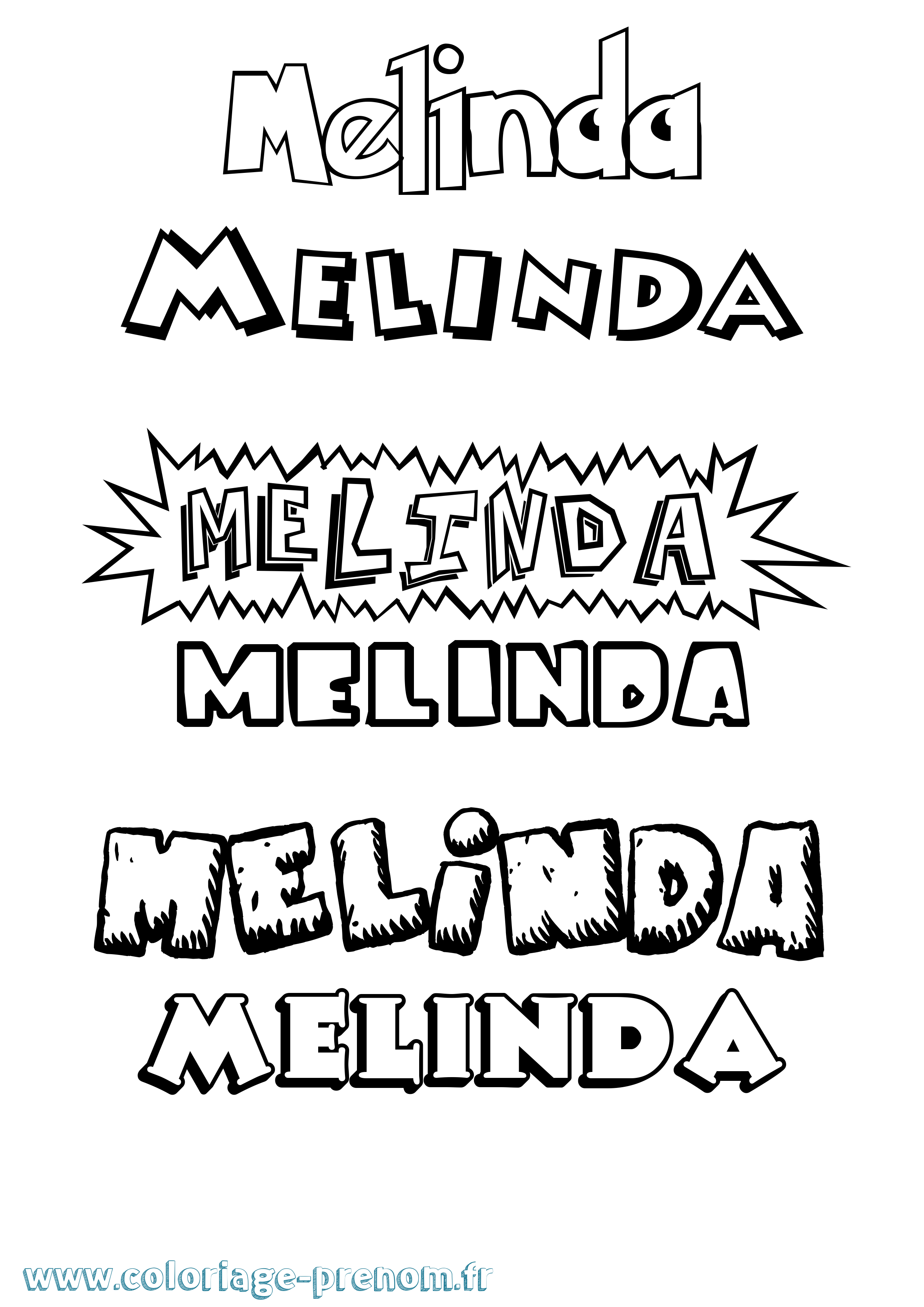 Coloriage prénom Melinda Dessin Animé