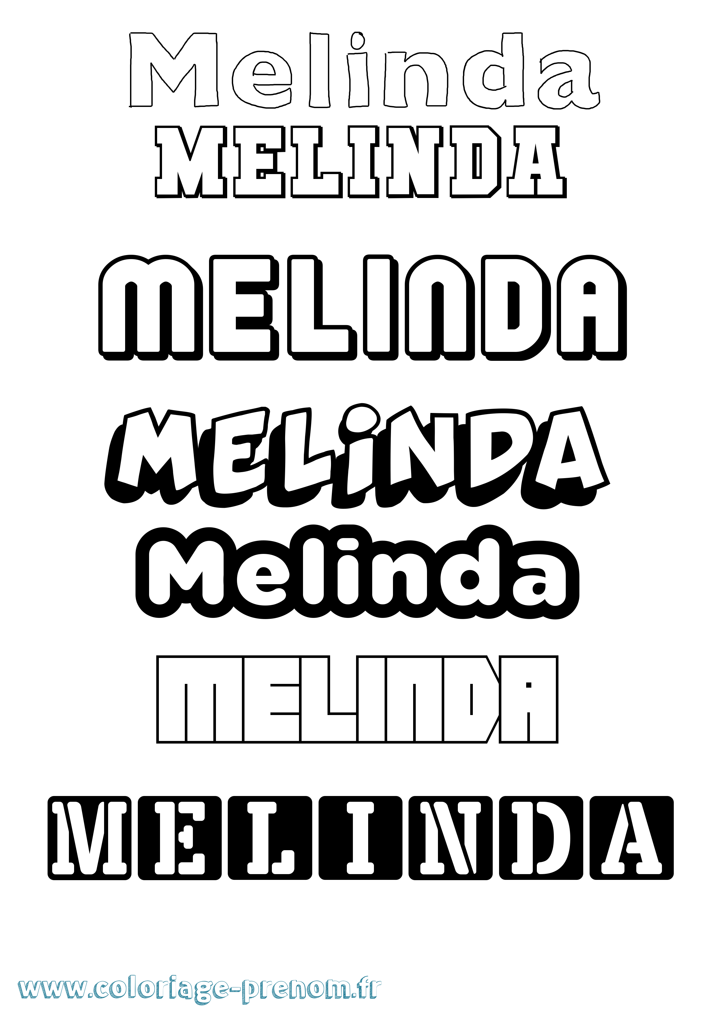Coloriage prénom Melinda Simple