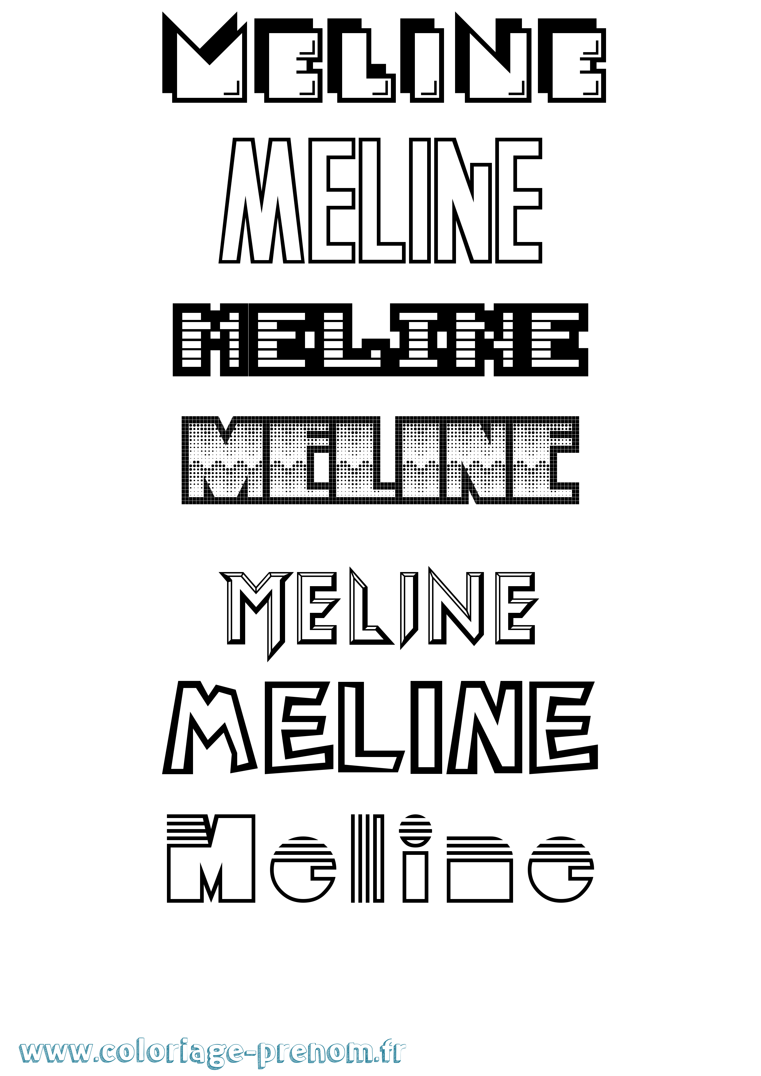 Coloriage prénom Meline
