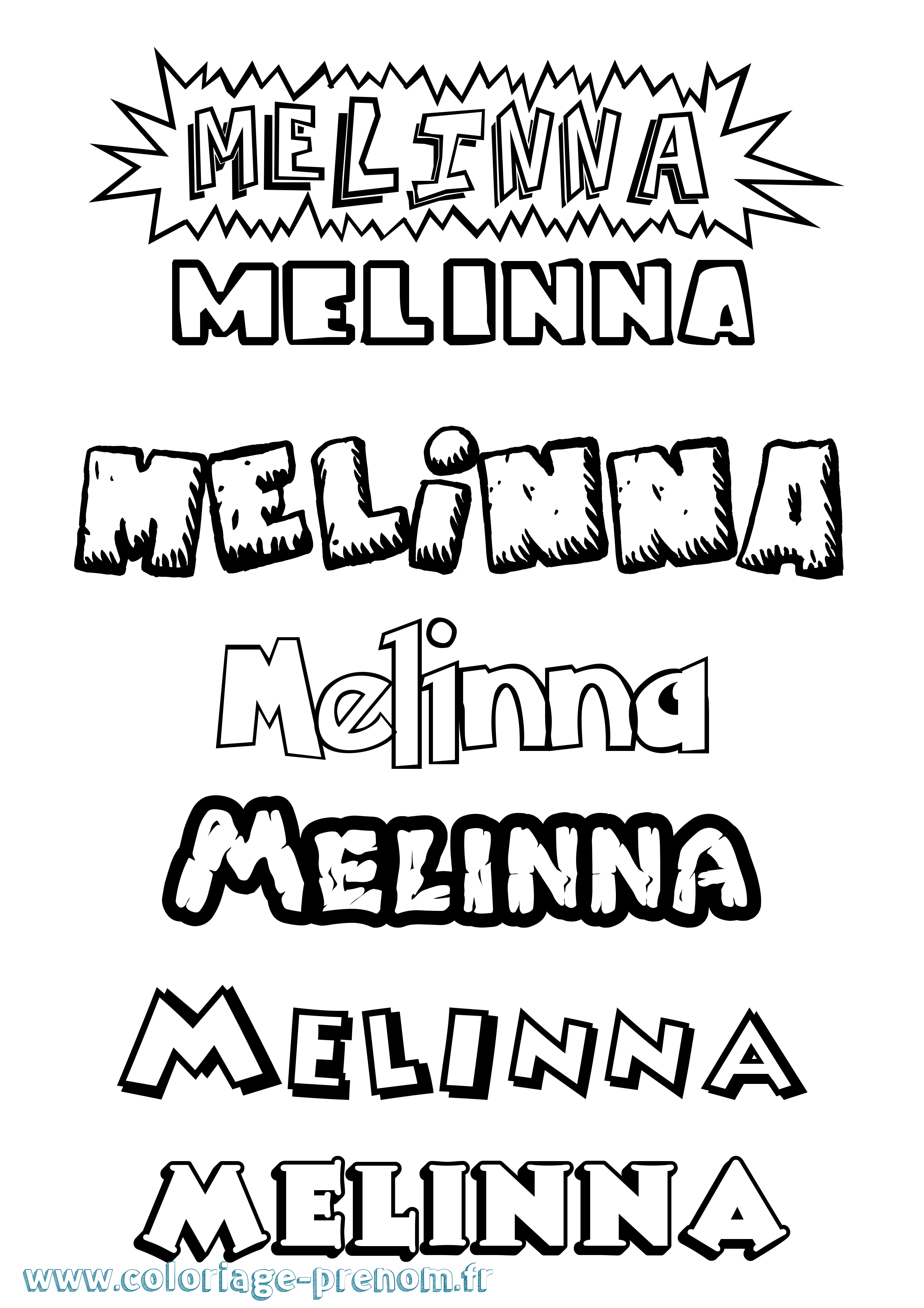 Coloriage prénom Melinna Dessin Animé