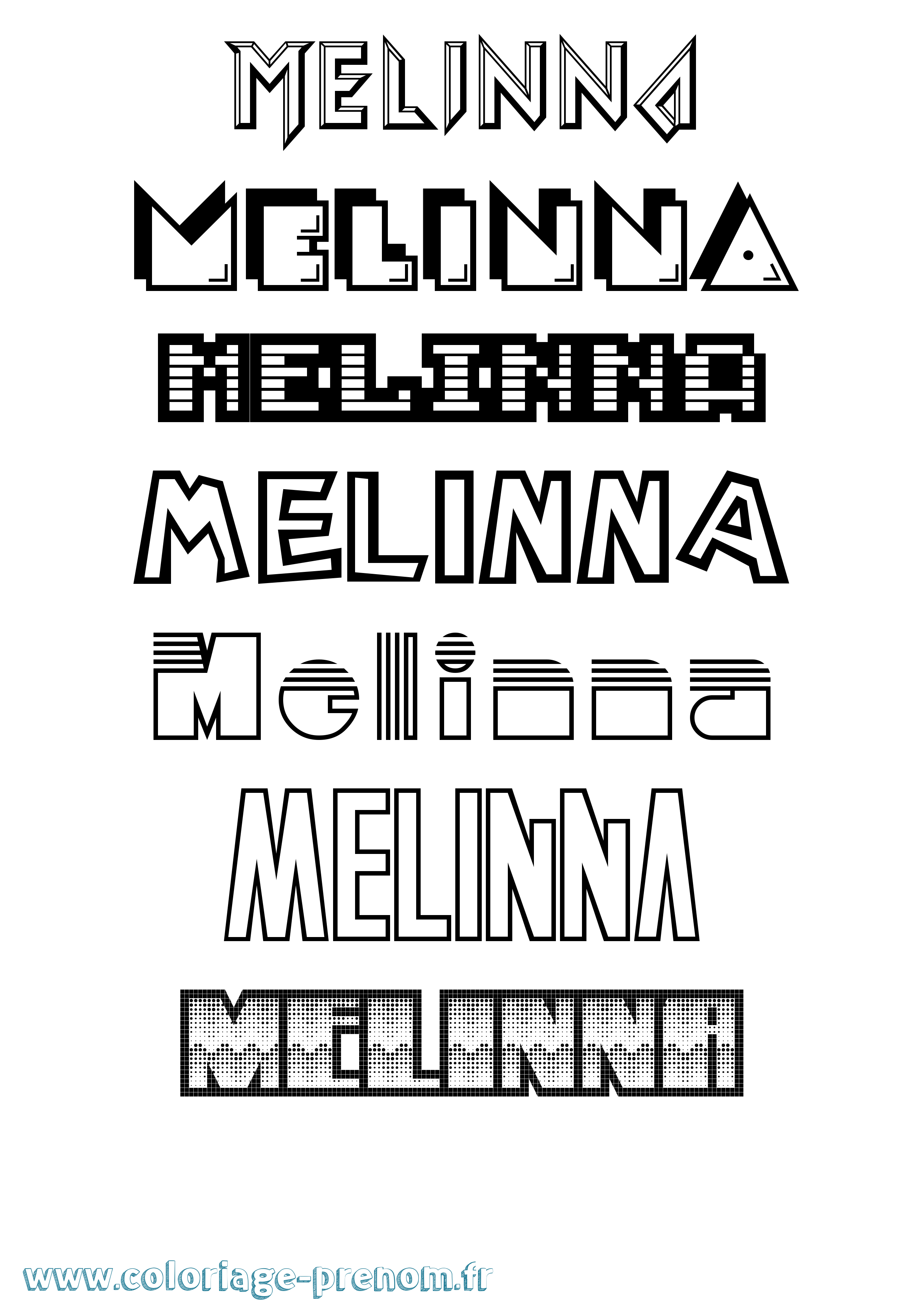 Coloriage prénom Melinna Jeux Vidéos
