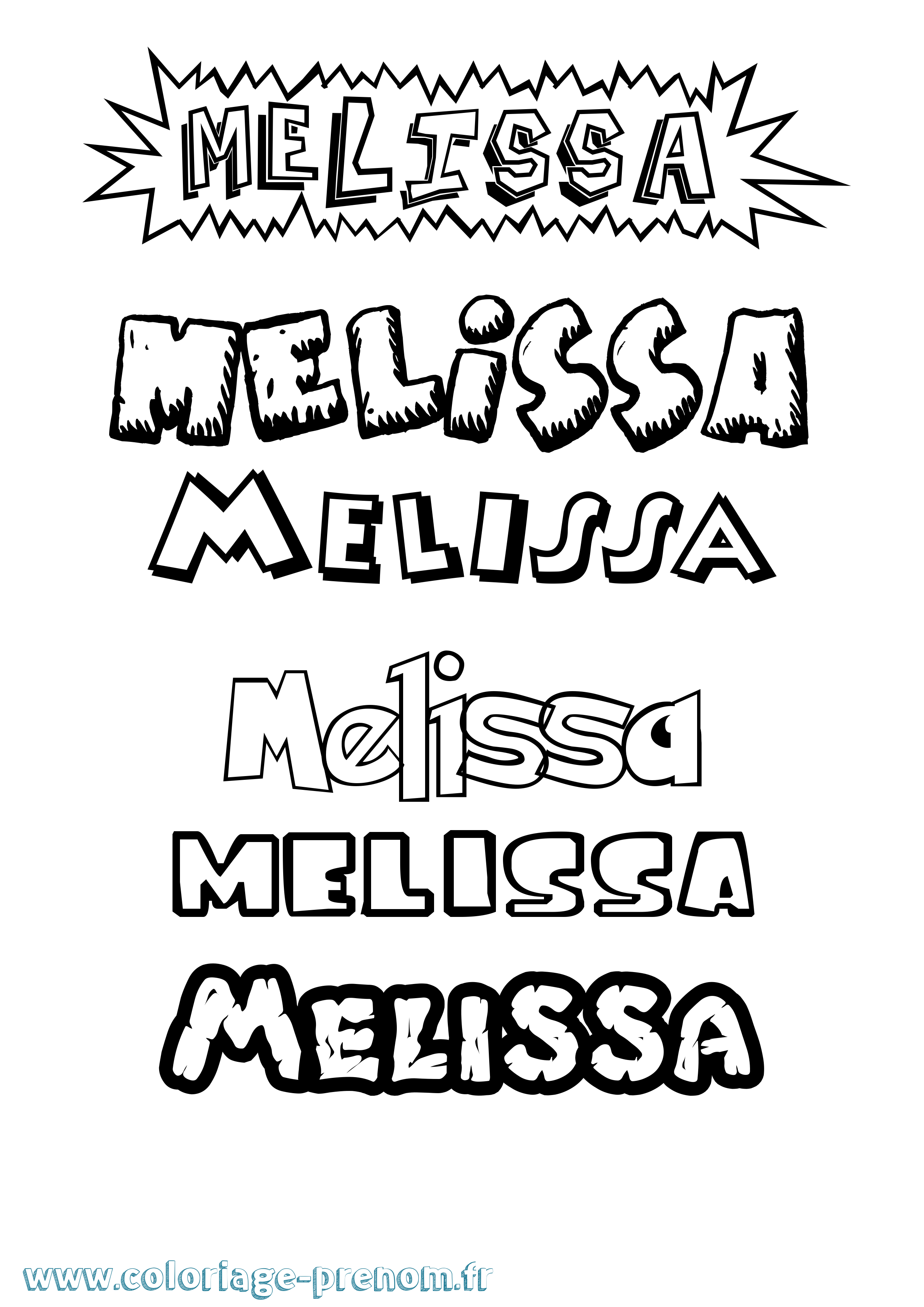 Coloriage prénom Melissa Dessin Animé