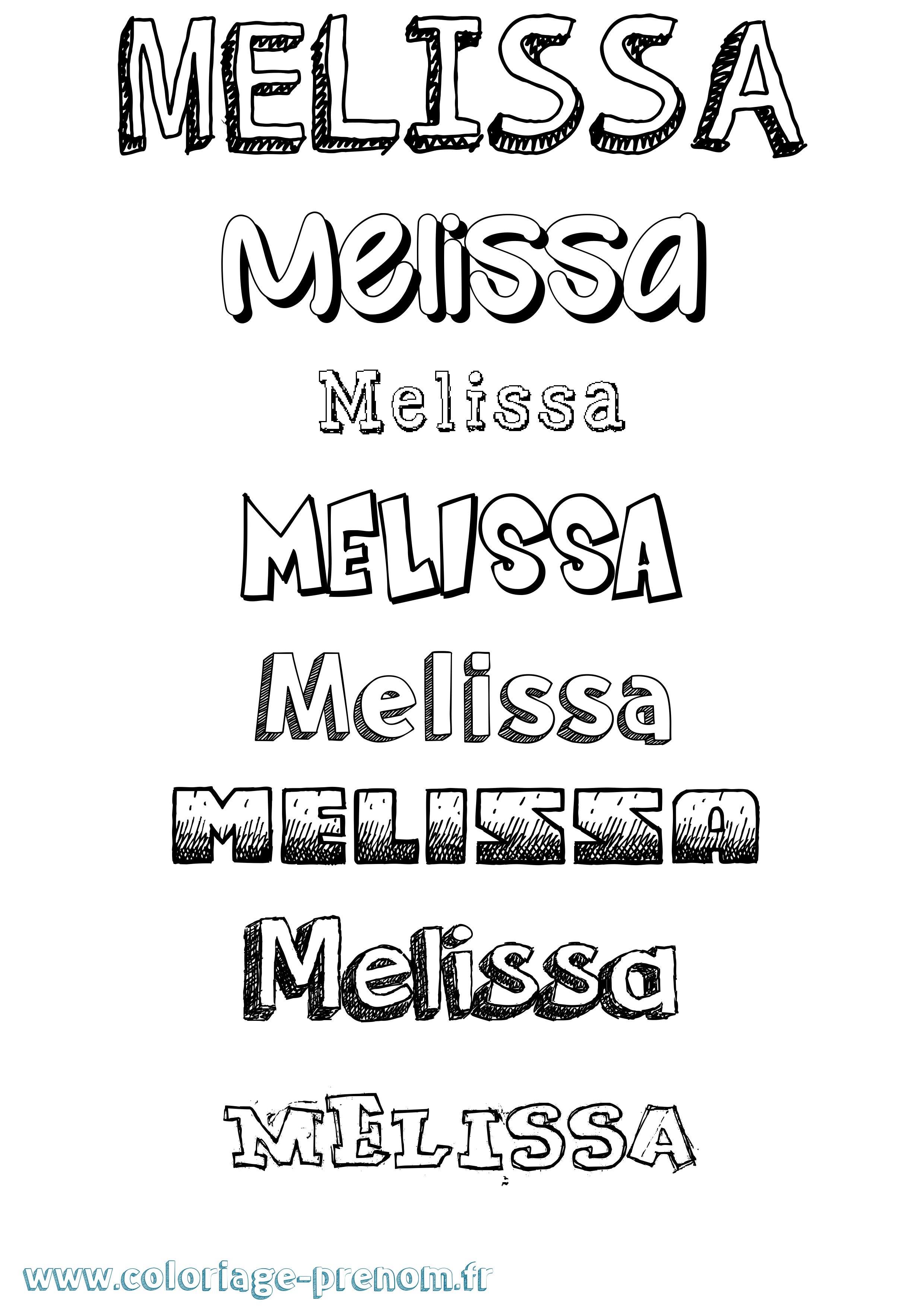 Coloriage prénom Melissa Dessiné