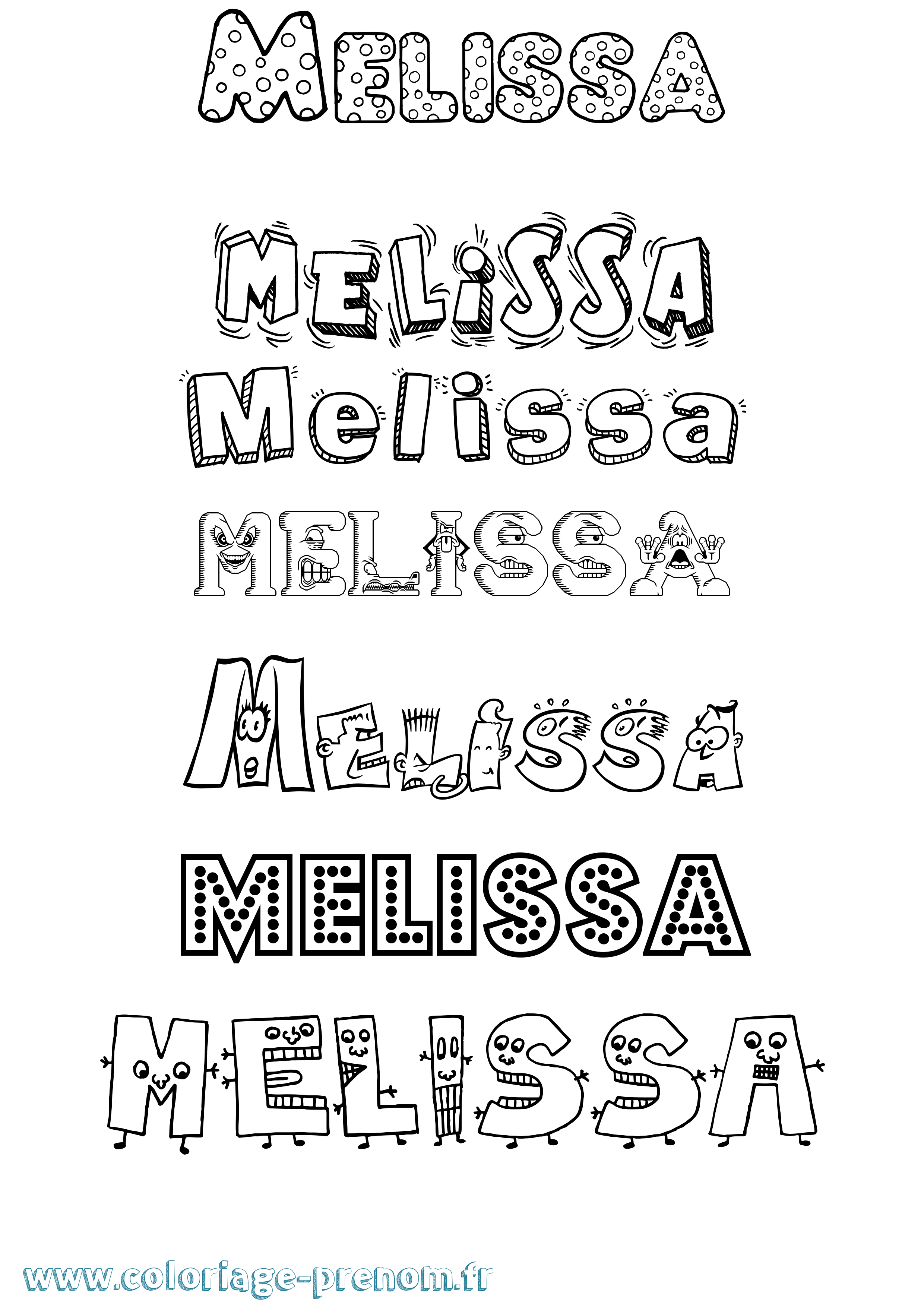 Coloriage prénom Melissa Fun