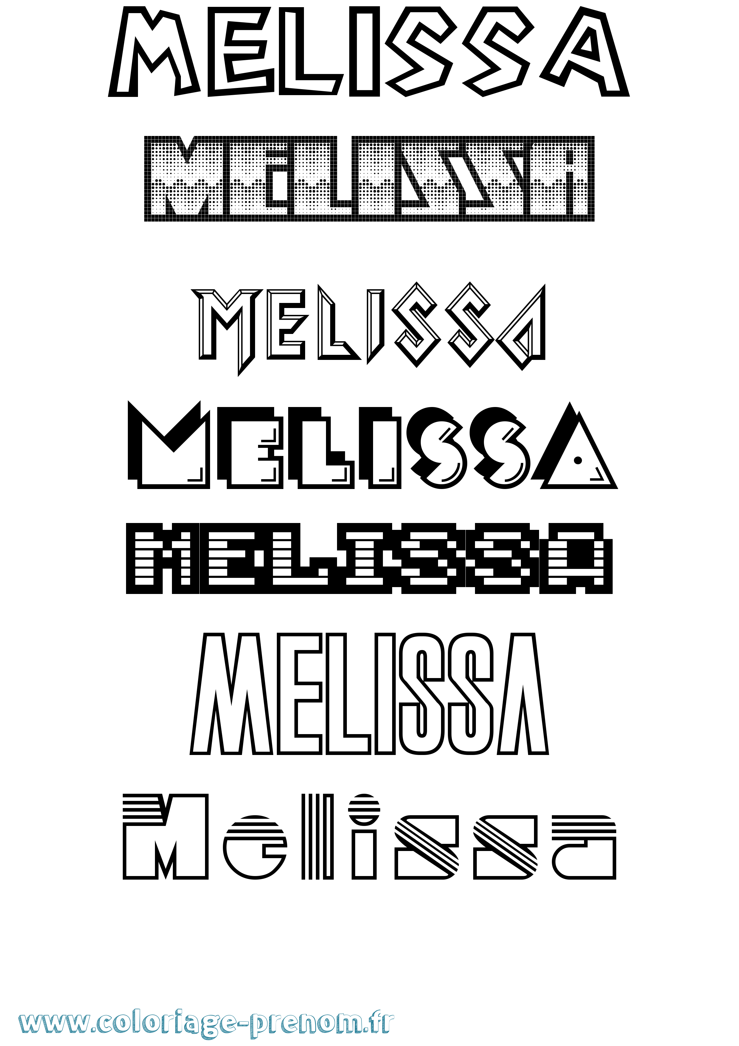 Coloriage prénom Melissa Jeux Vidéos