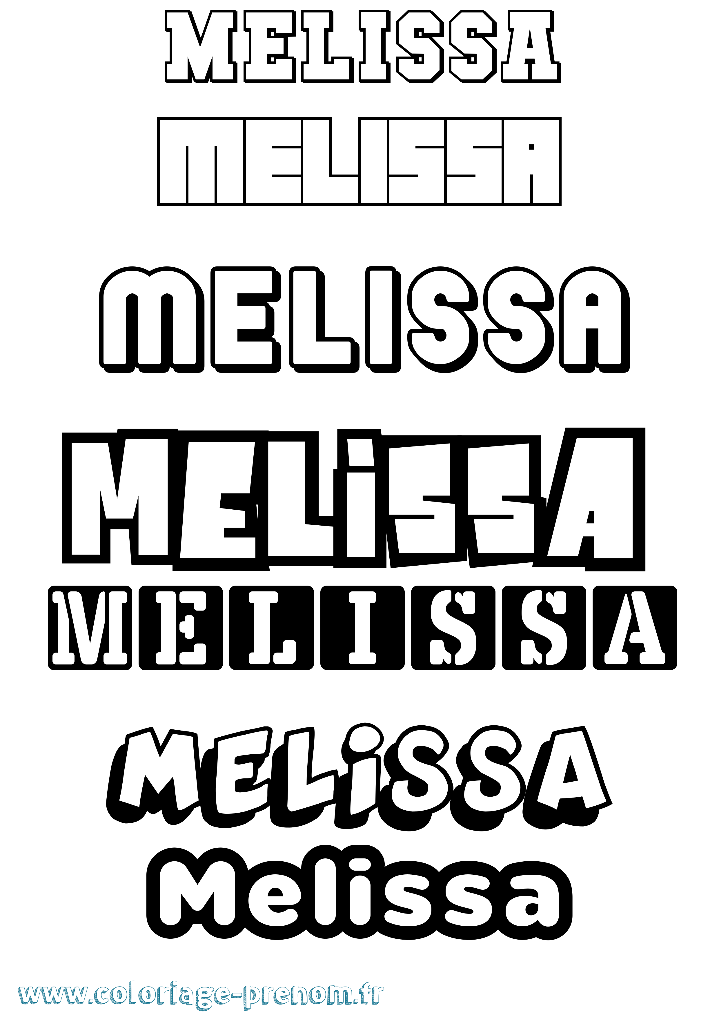 Coloriage prénom Melissa Simple
