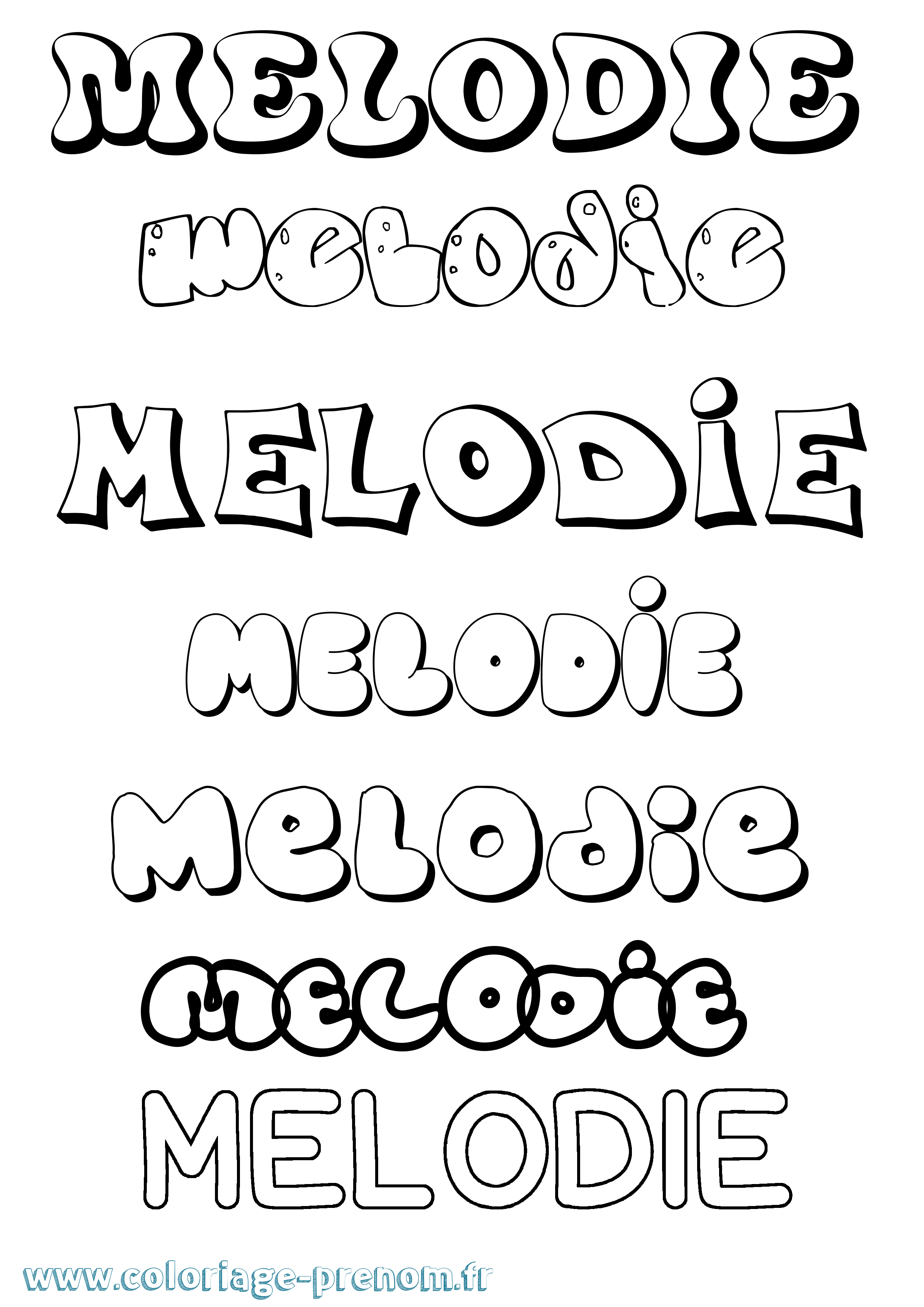 Coloriage prénom Melodie