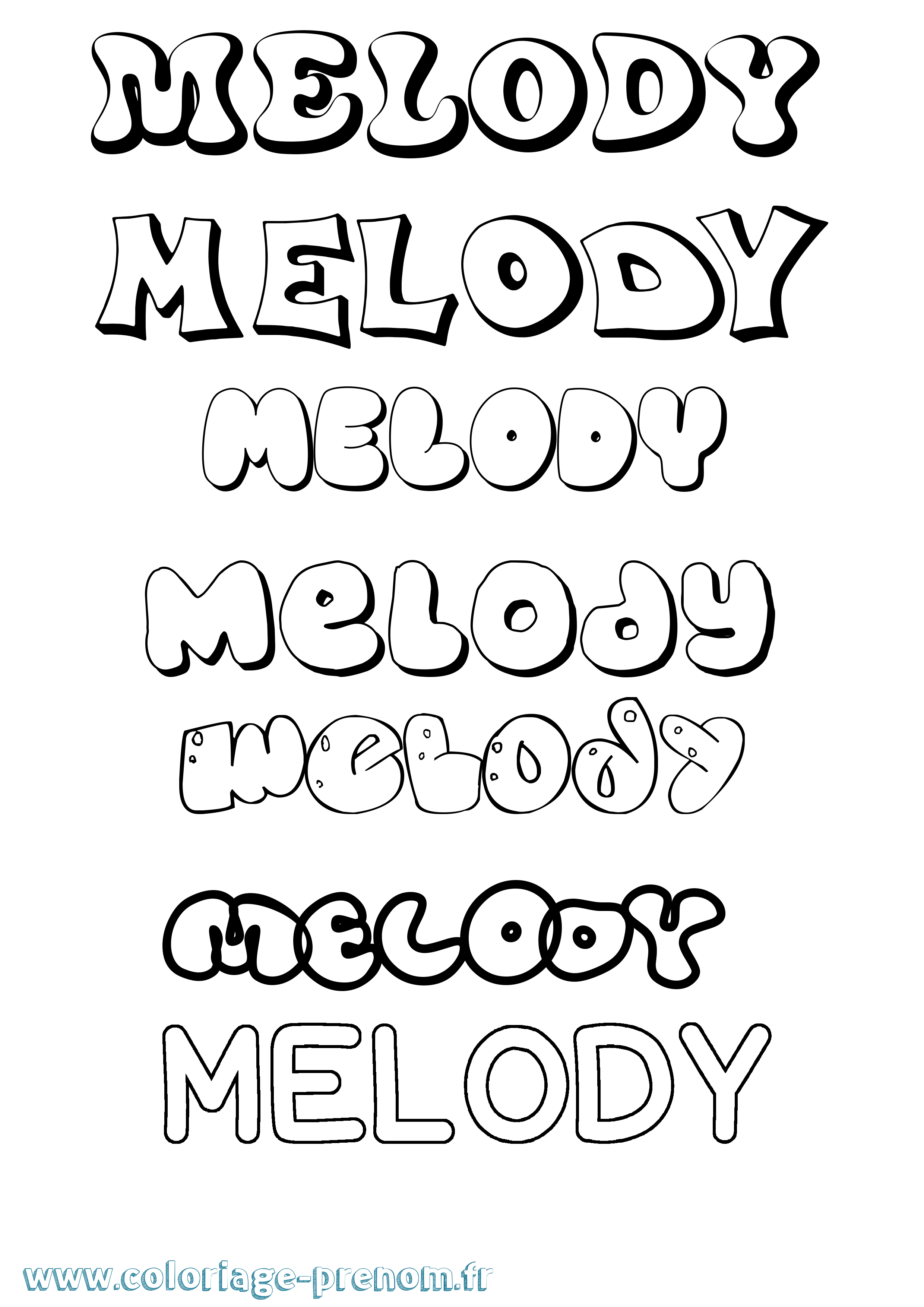 Coloriage Melody Bubble Coloriage prénom Melody Bubble