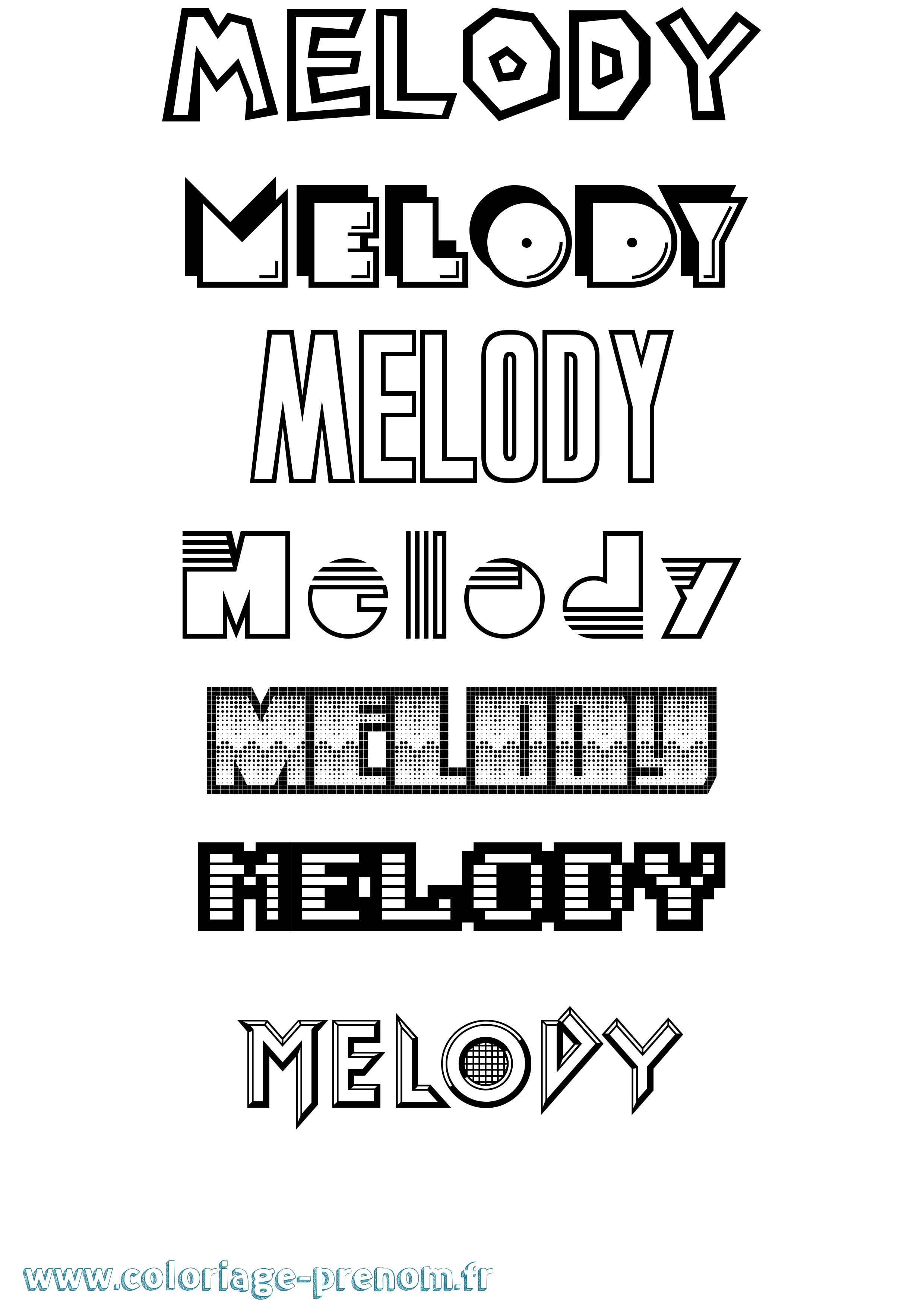 Coloriage Melody Jeux Vidéos Coloriage prénom Melody Jeux Vidéos