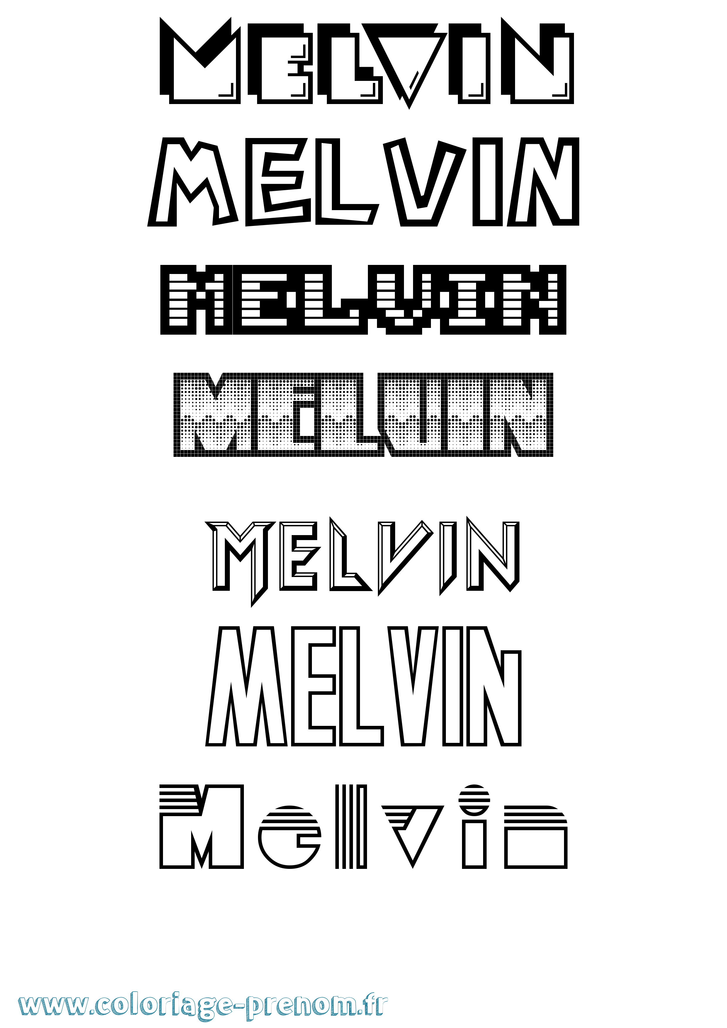 Coloriage prénom Melvin Jeux Vidéos