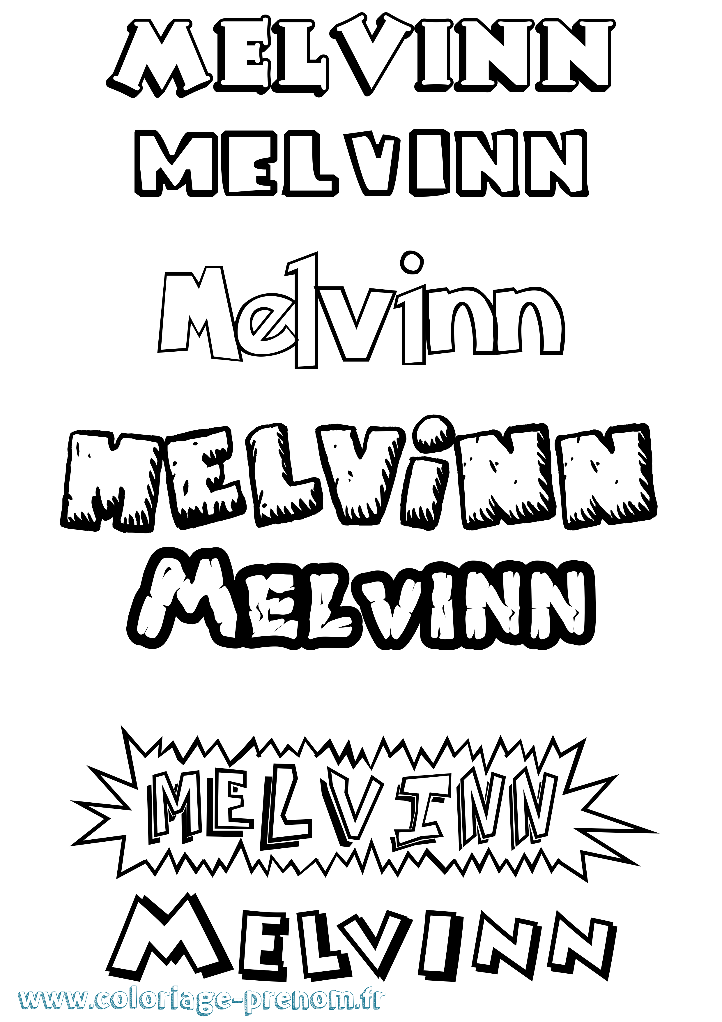 Coloriage prénom Melvinn Dessin Animé