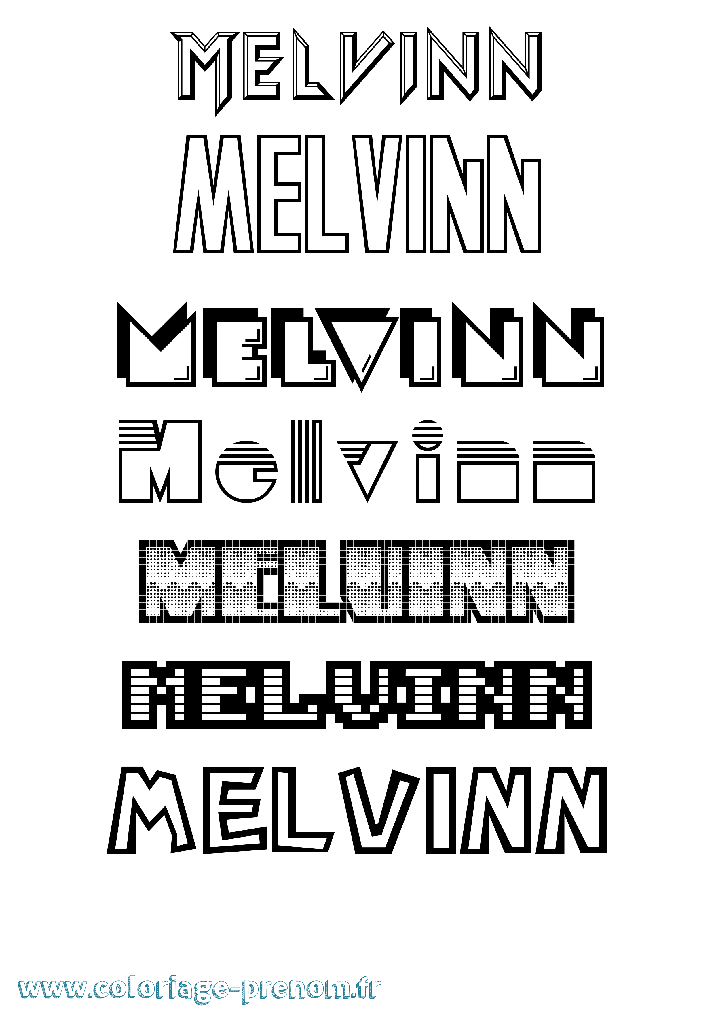 Coloriage prénom Melvinn Jeux Vidéos